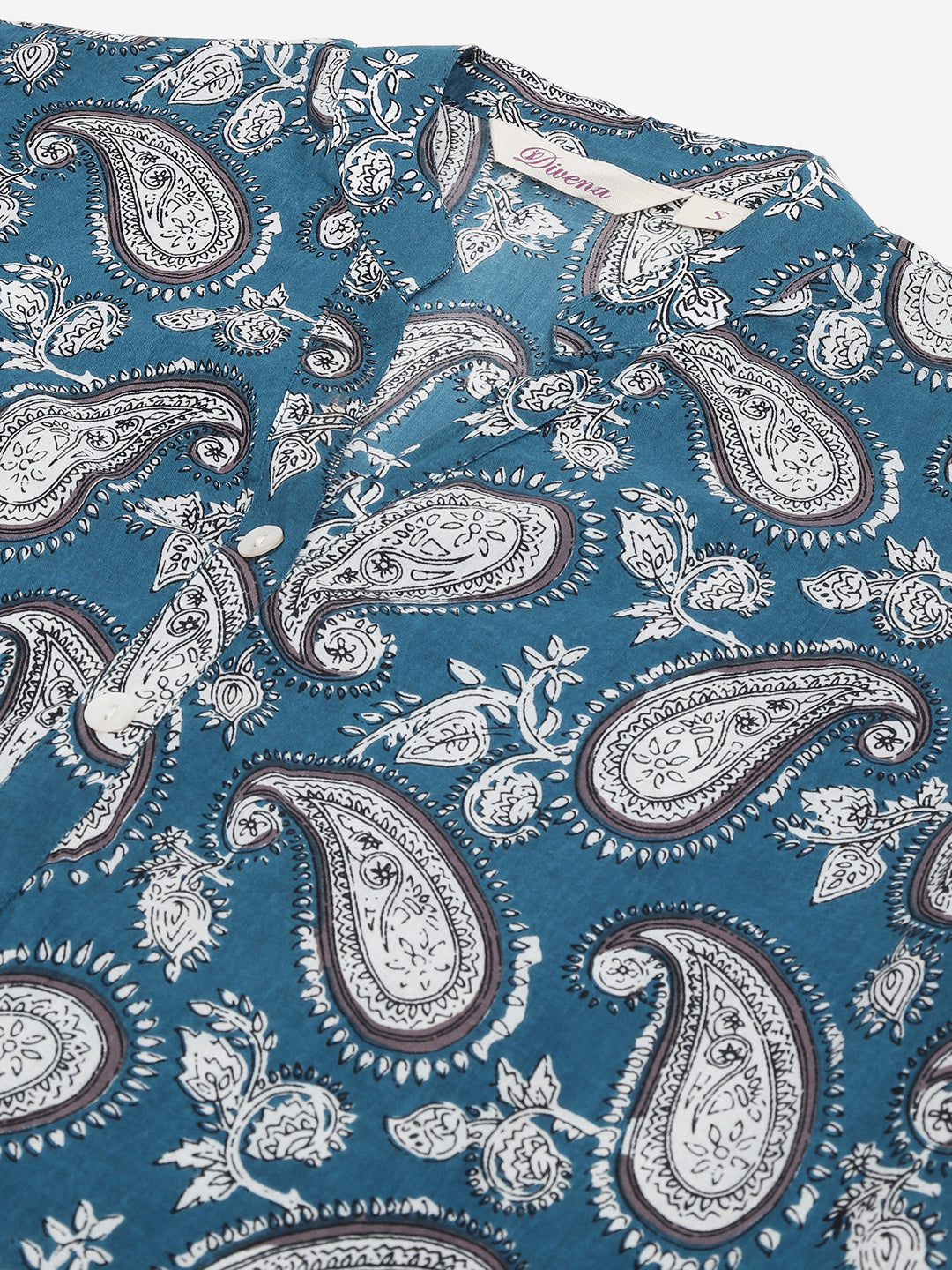 Paisley Print Straight Fit Cotton Kurta