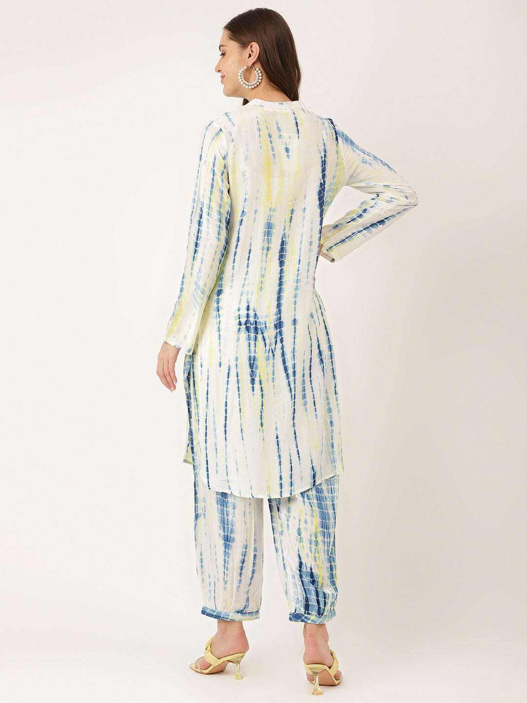 Yellow Blue Tie Dye Muslin Co Ord Set