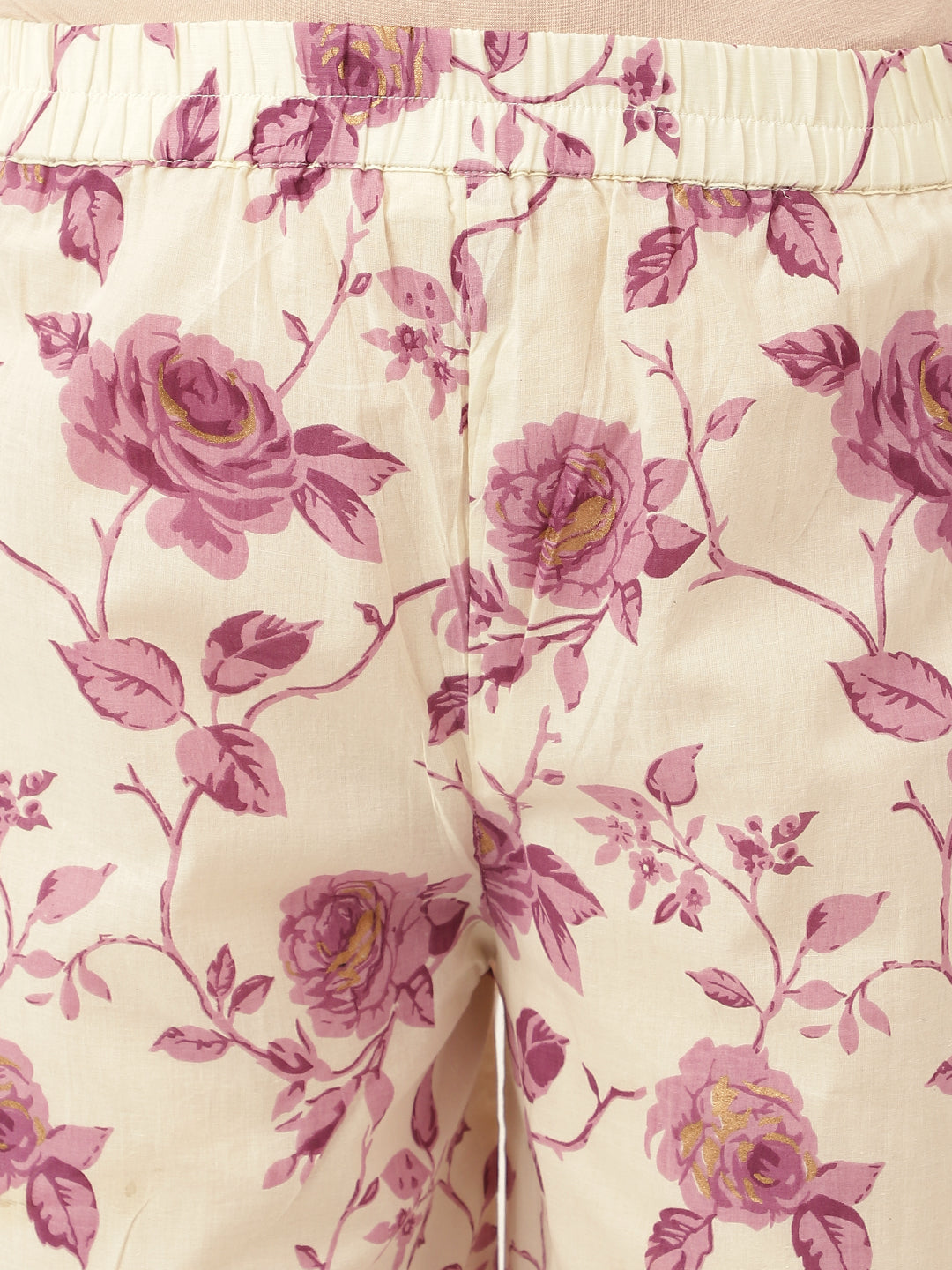 Purple Floral Print Cotton Co-ord Set