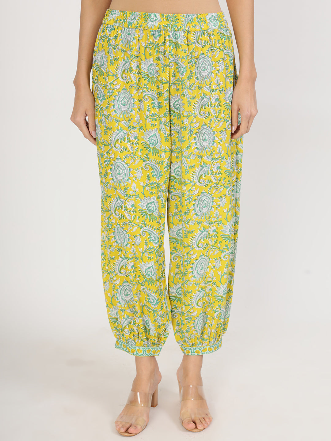 Mustard Floral Print Rayon Co-ord set