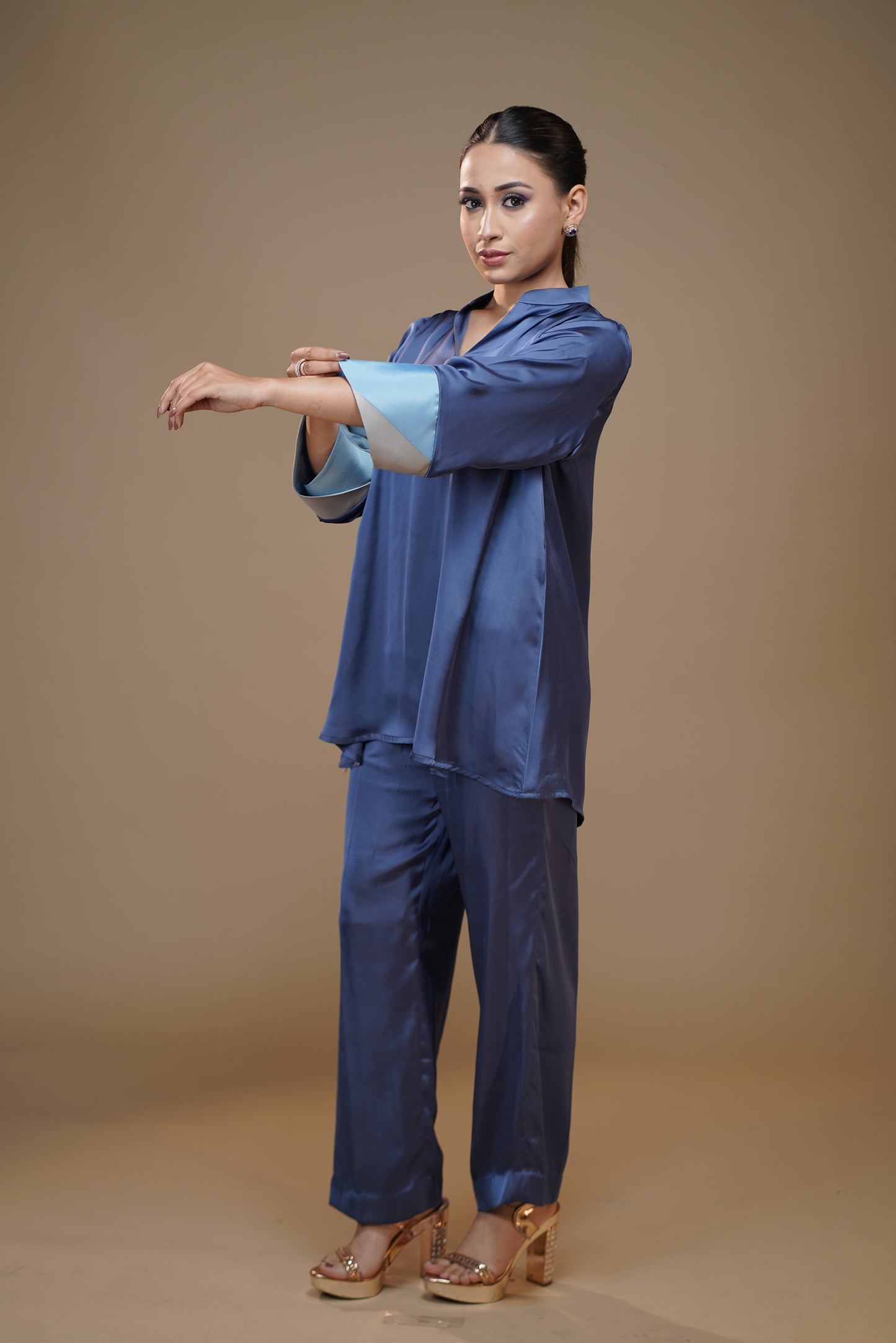 Cuffed Euphoria Harmony Blue Pant Set