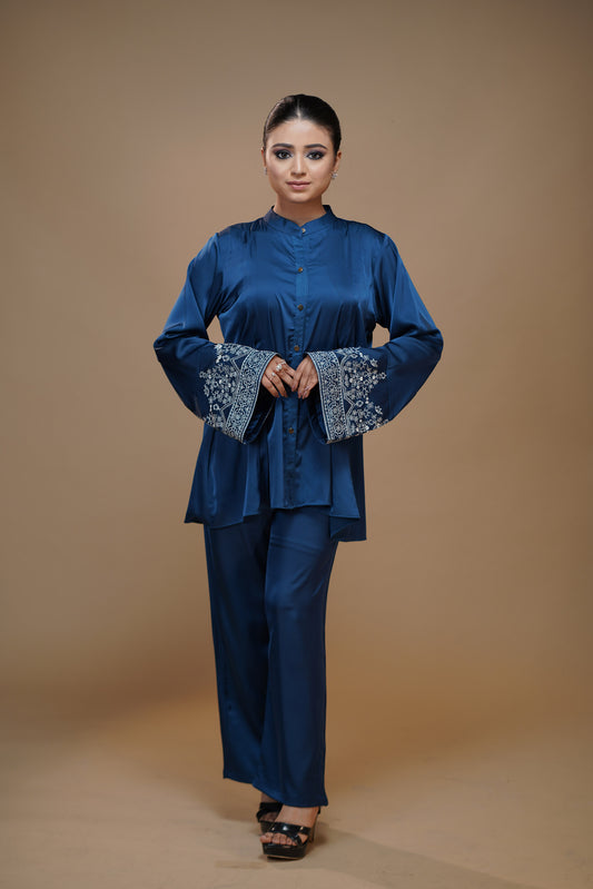 Navy Blue Luxe Embroidered Set