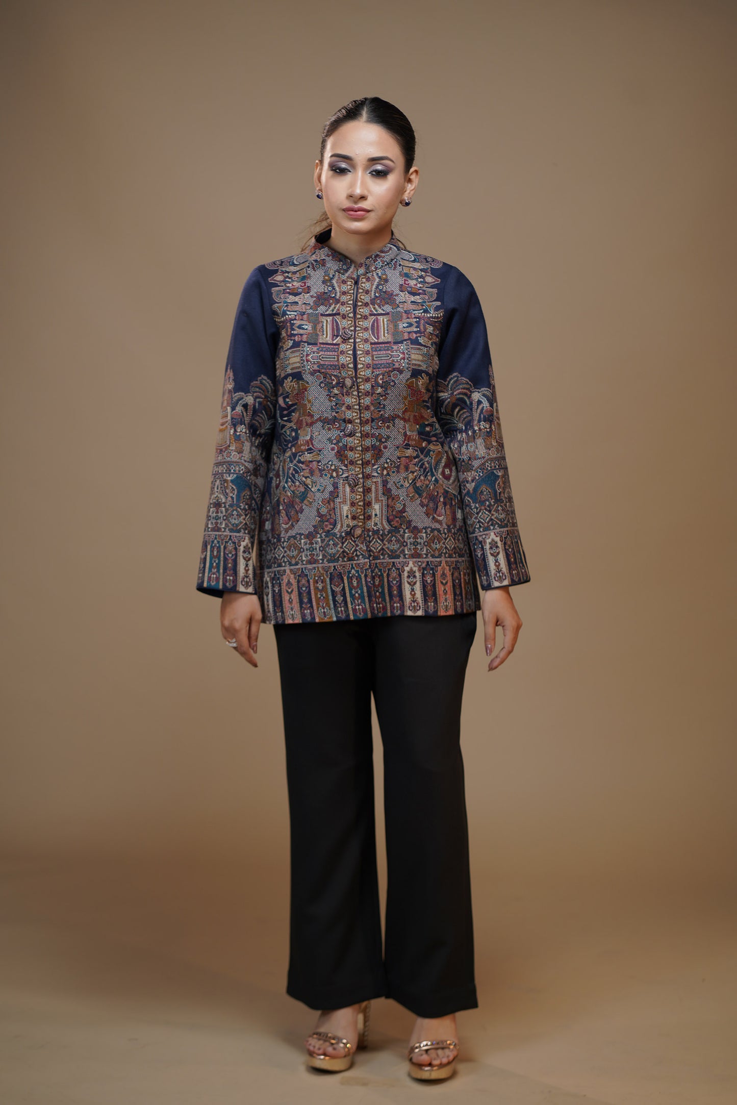 Midnight Blue pashmina Tapestry Jacket