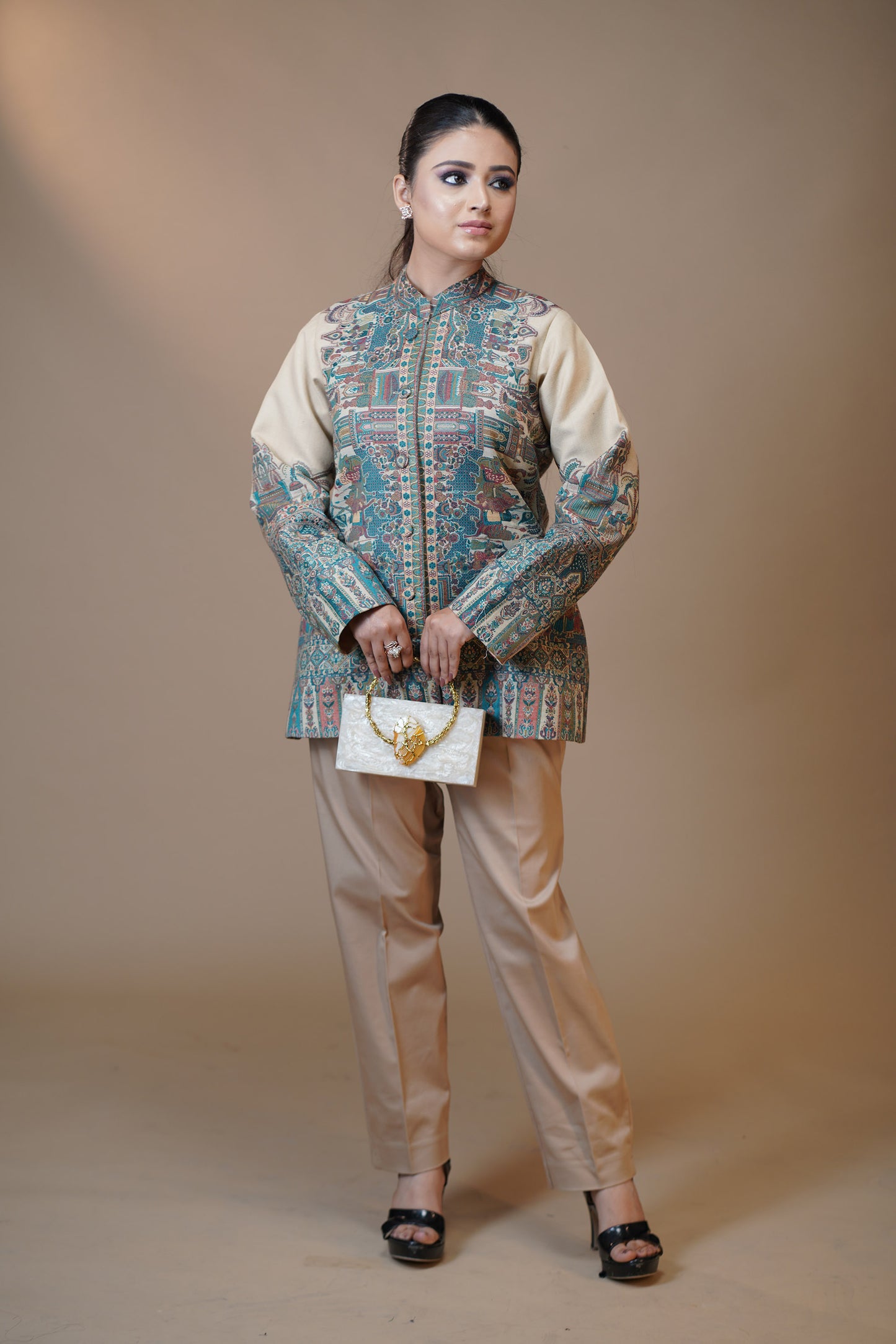 Ivory Garden Pashmina Design Jacket