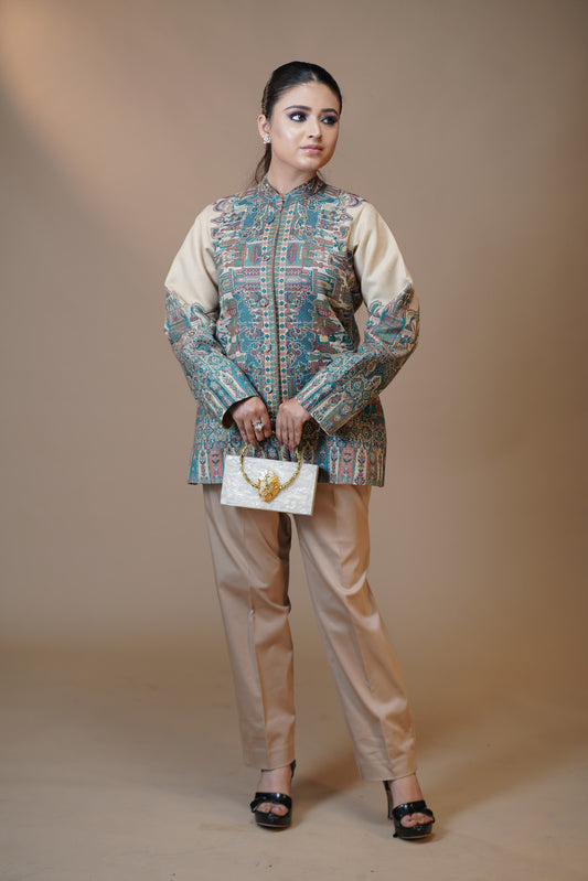 Ivory Garden Pashmina Design Jacket