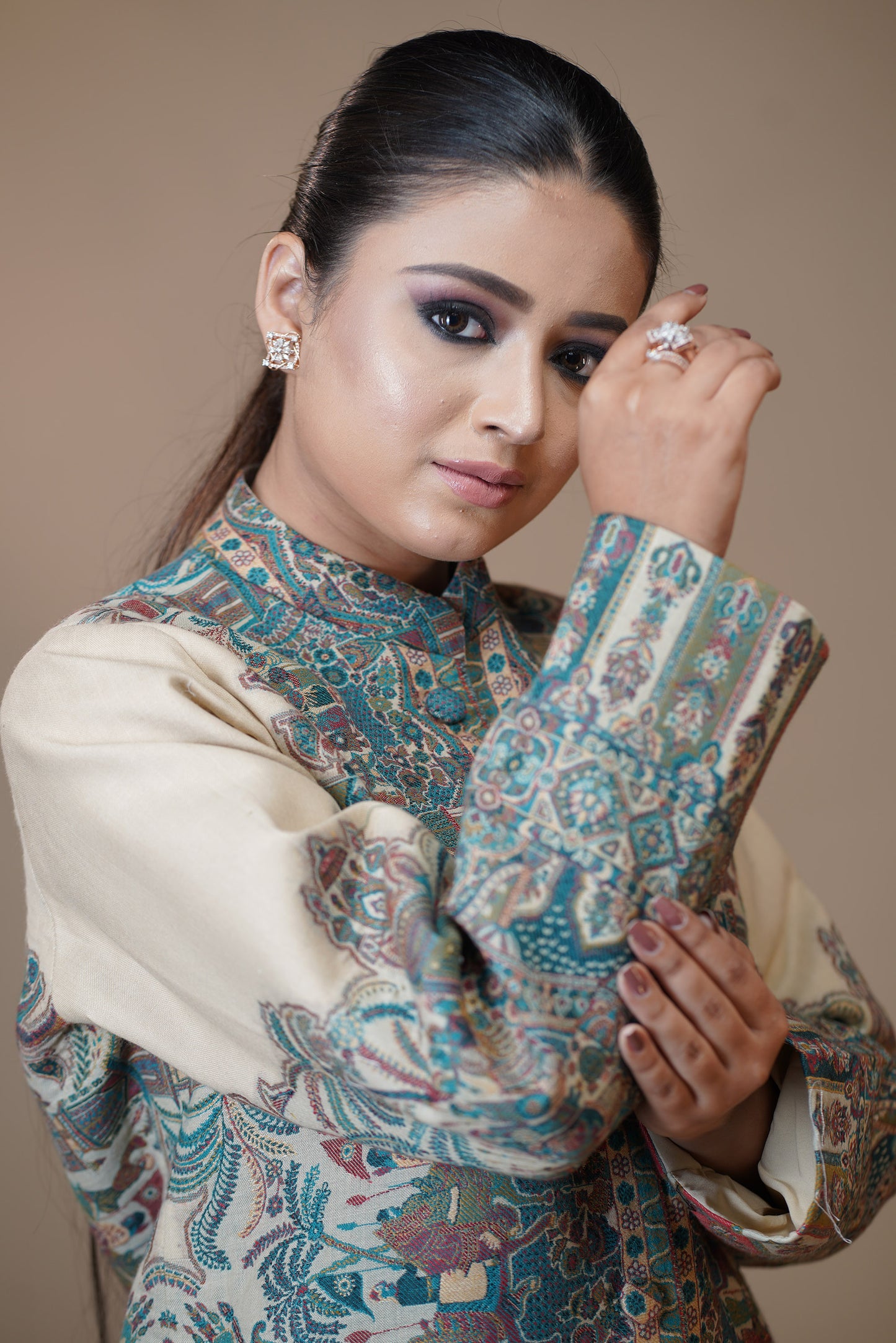 Ivory Garden Pashmina Design Jacket