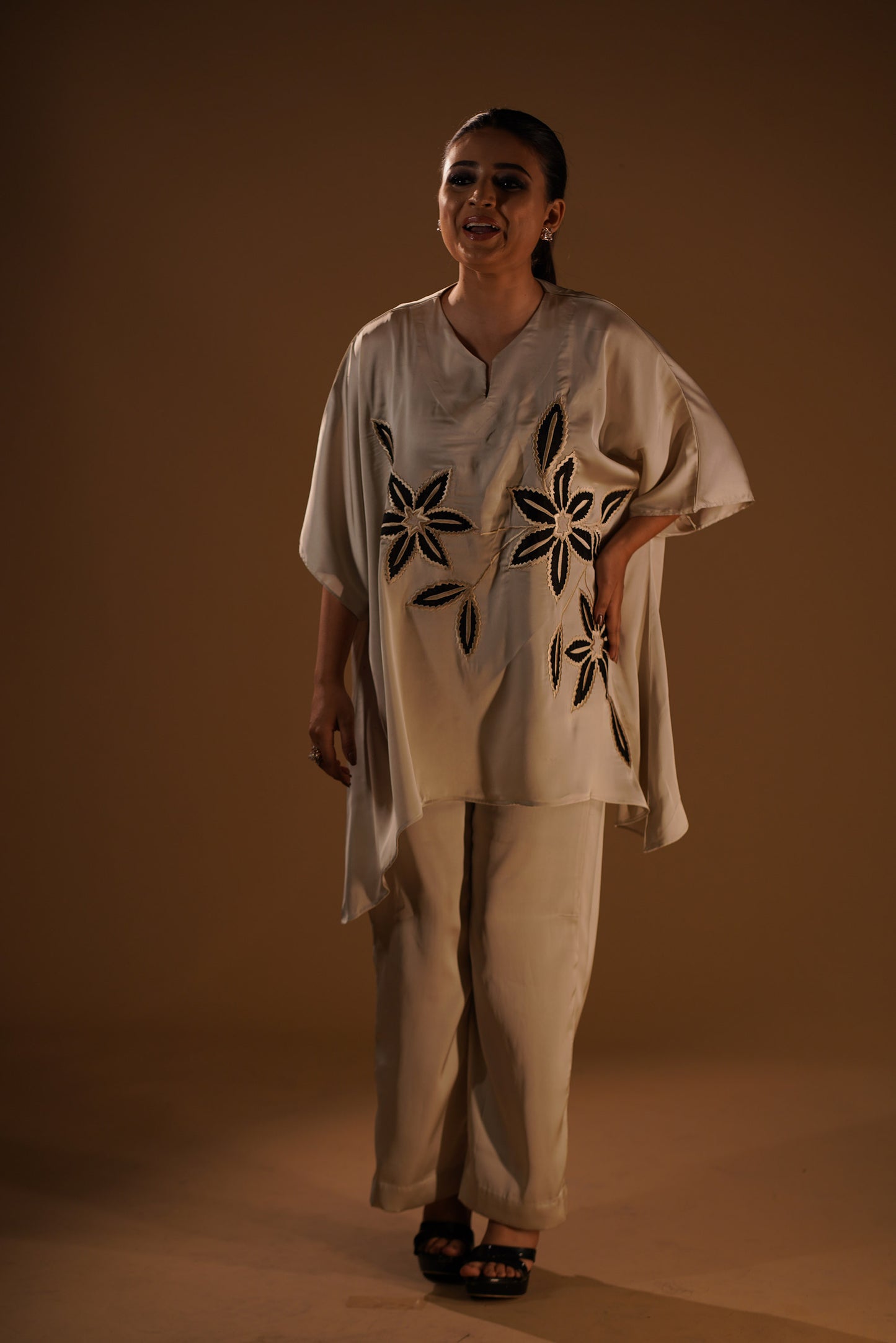 Ivory Earthen Harmony Cape with Pant set