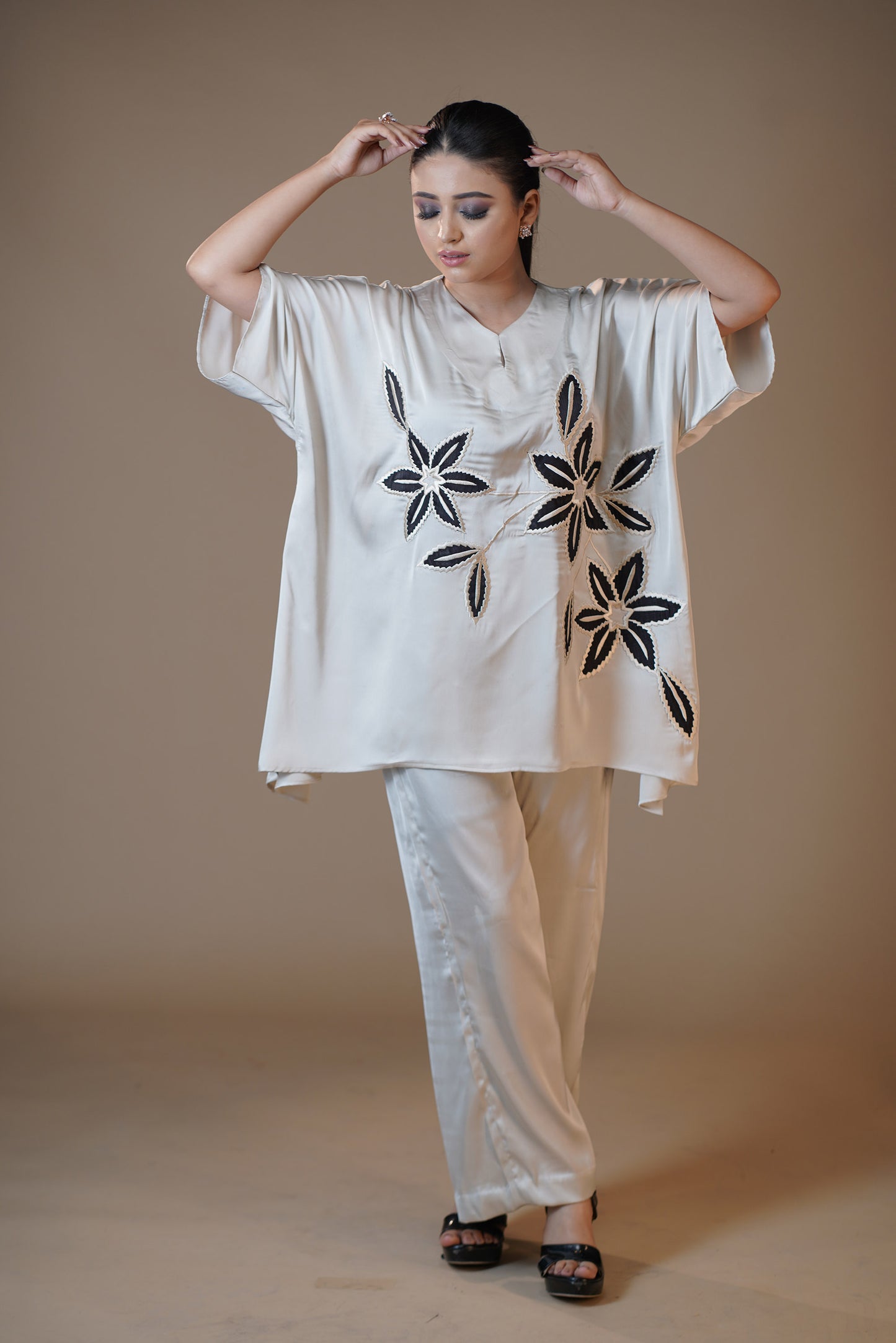 Ivory Earthen Harmony Cape with Pant set