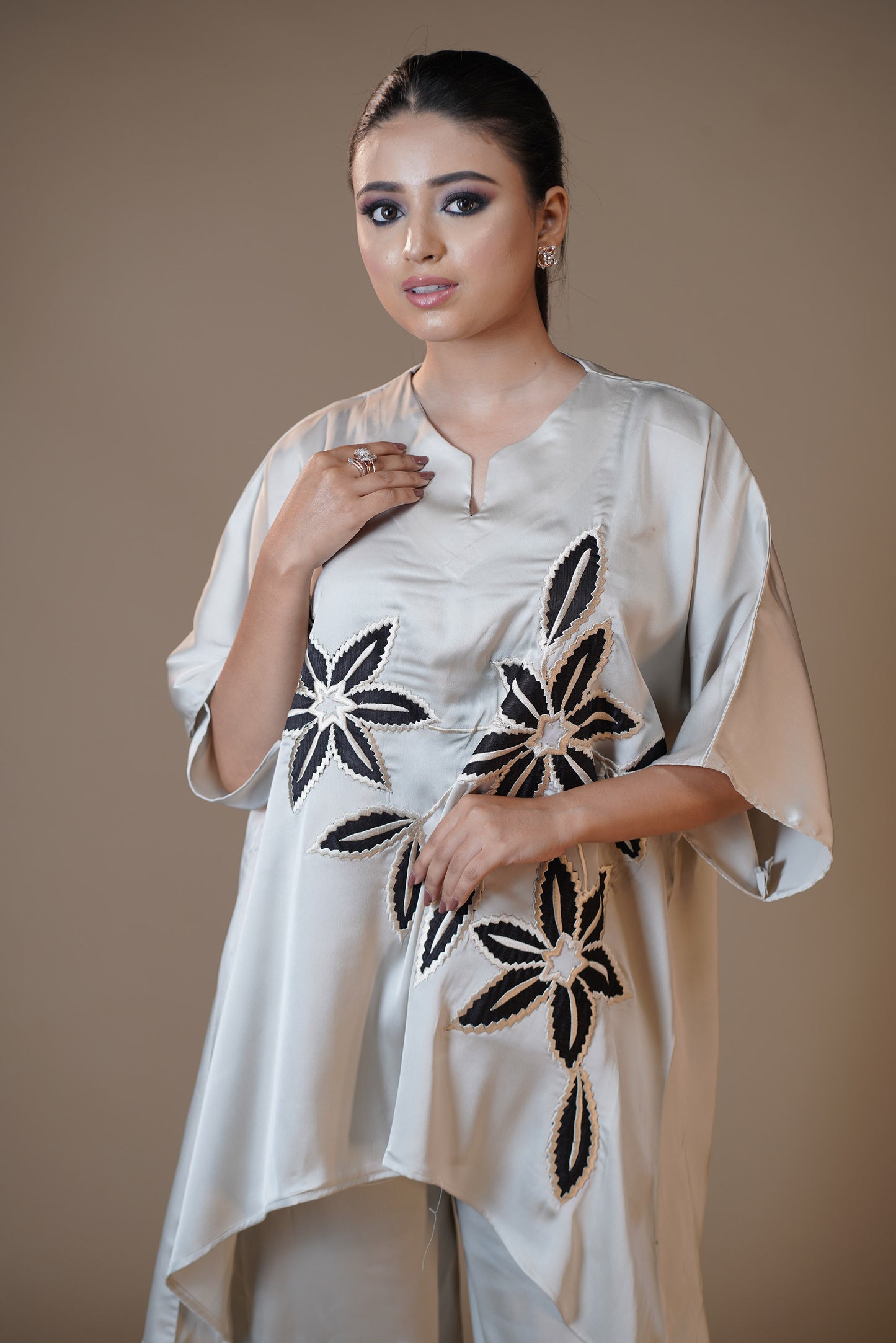 Ivory Earthen Harmony Cape with Pant set