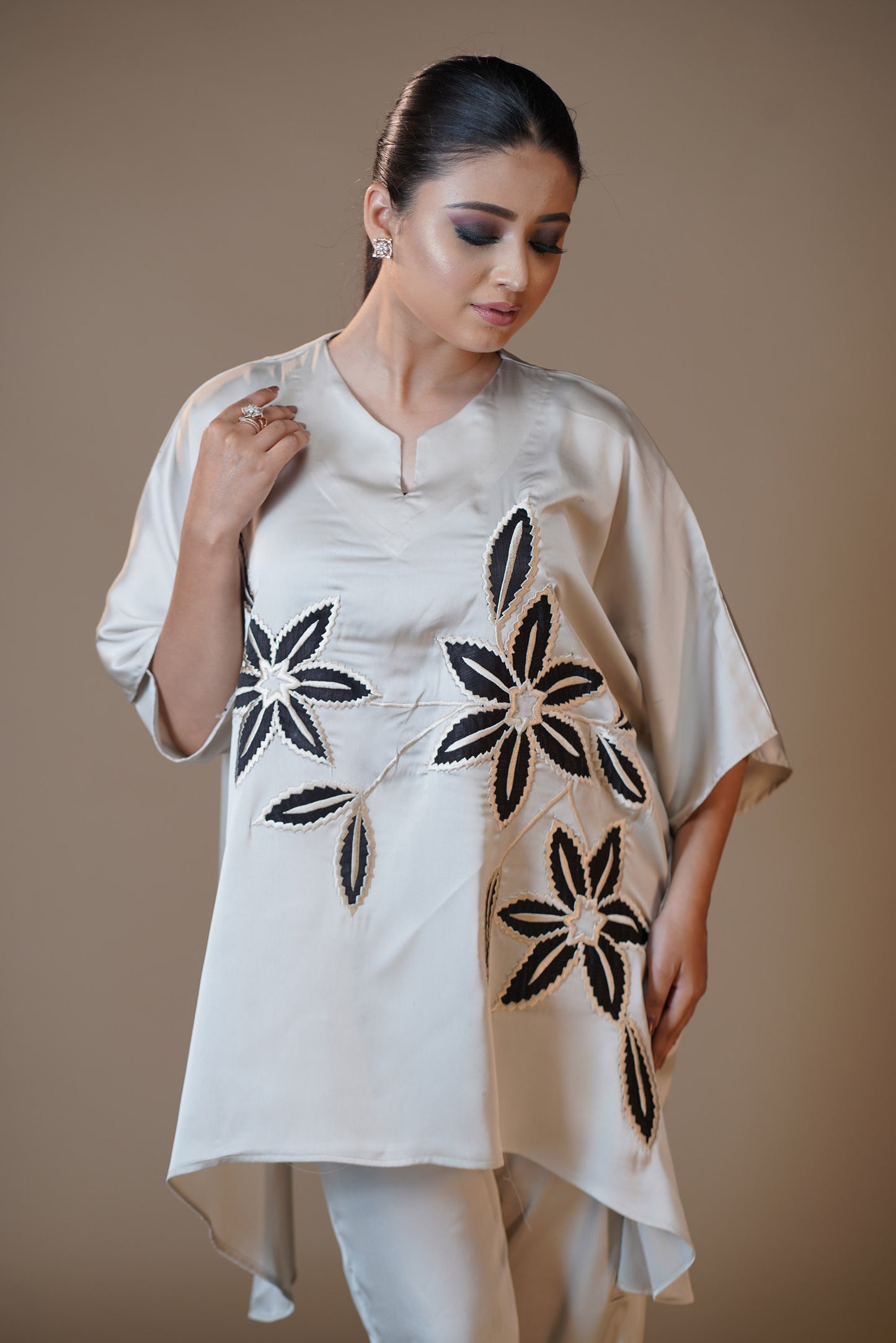 Ivory Earthen Harmony Cape with Pant set