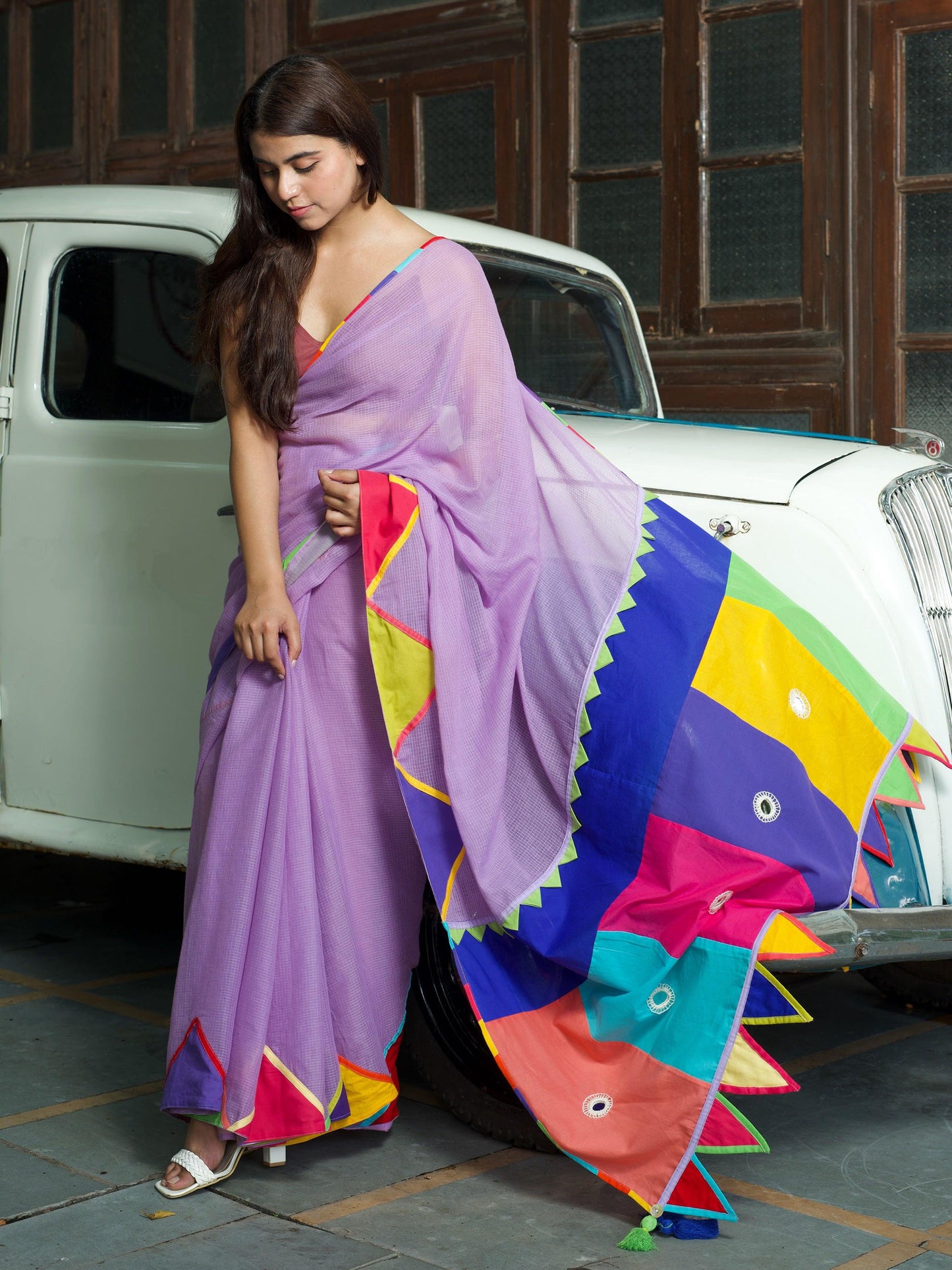 Lavender रानी Kota Woven Saree