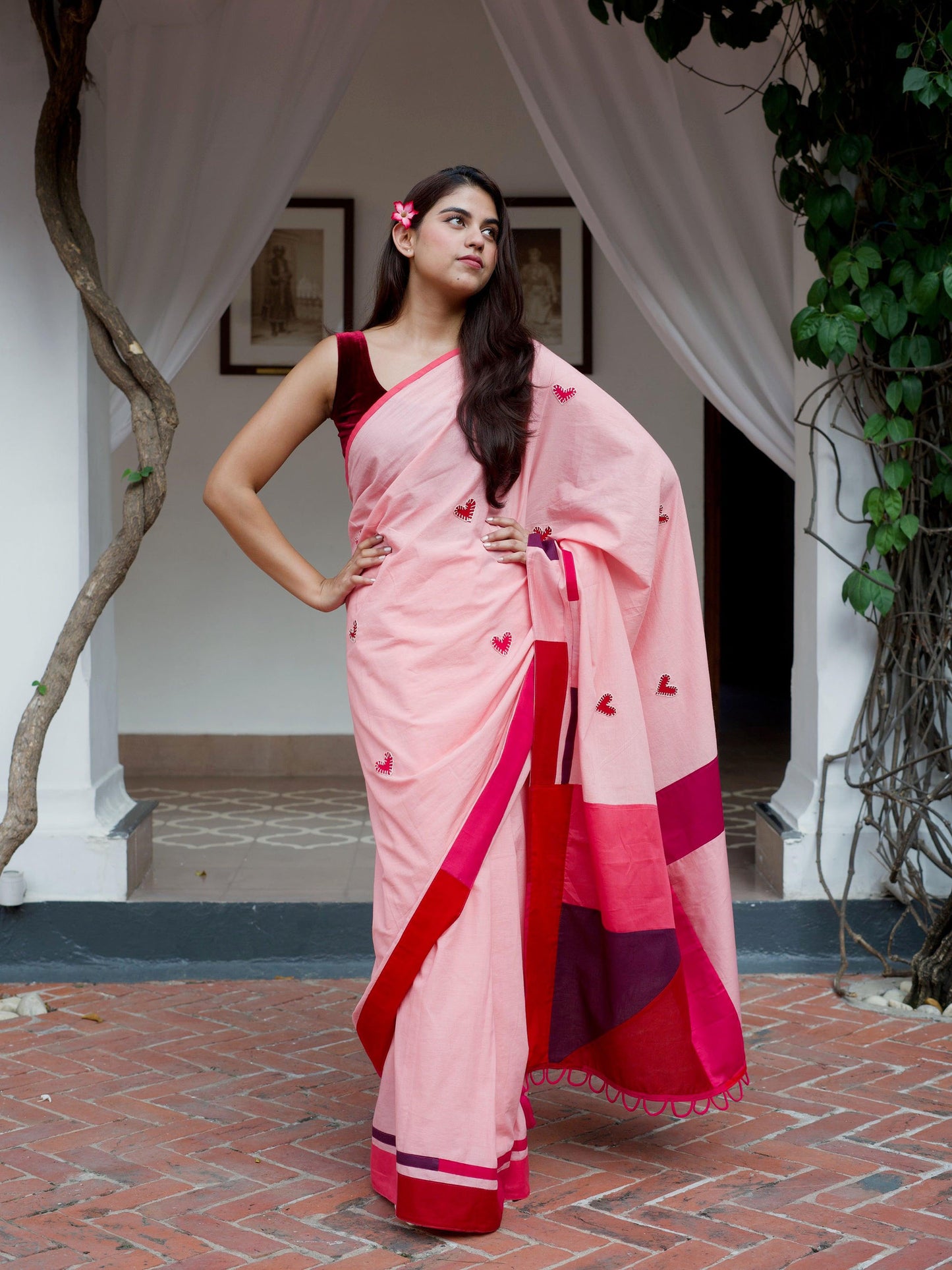 दिलरुबा (Dilruba) Cotton Pink Saree 🌸