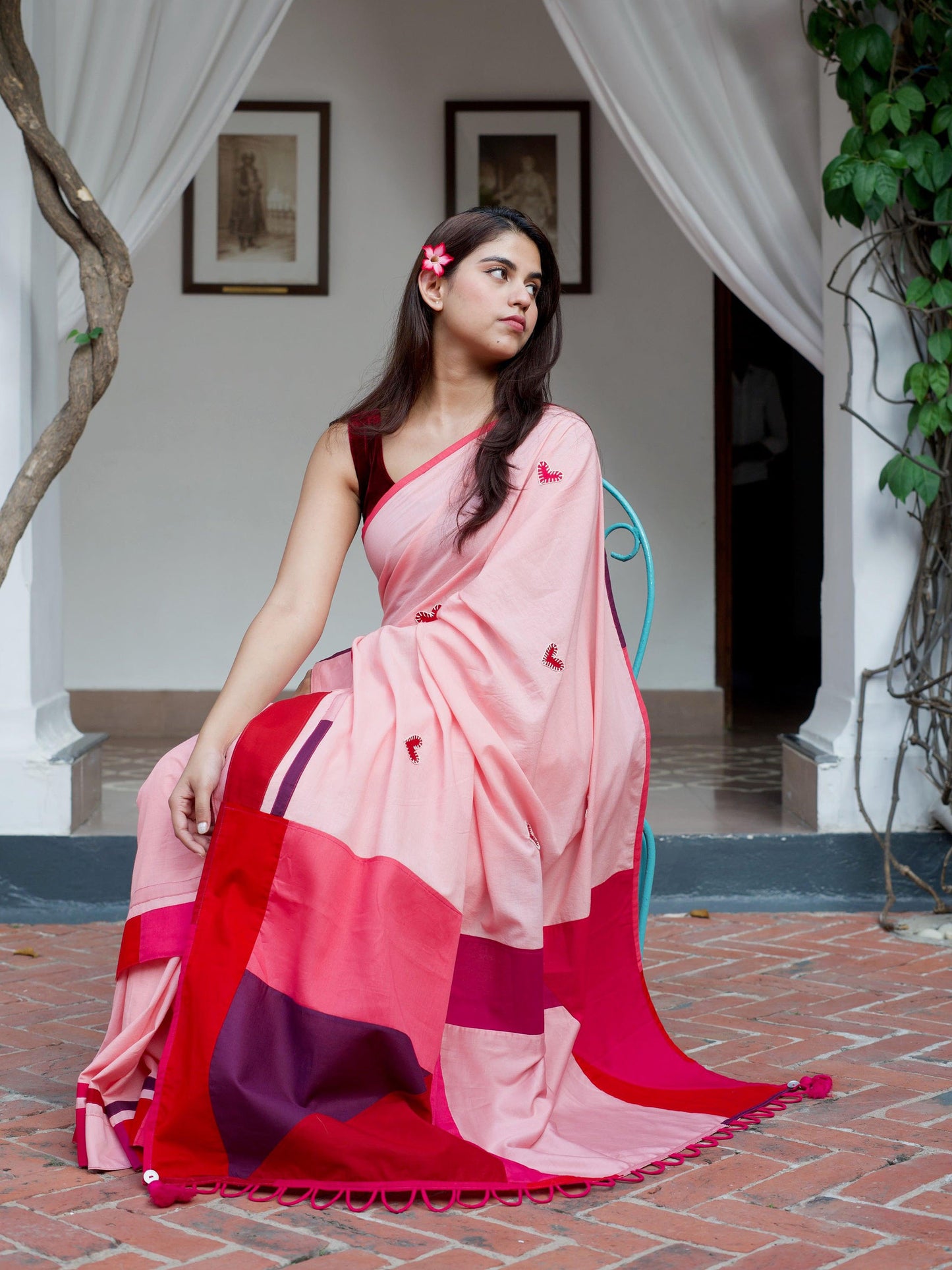 दिलरुबा (Dilruba) Cotton Pink Saree 🌸