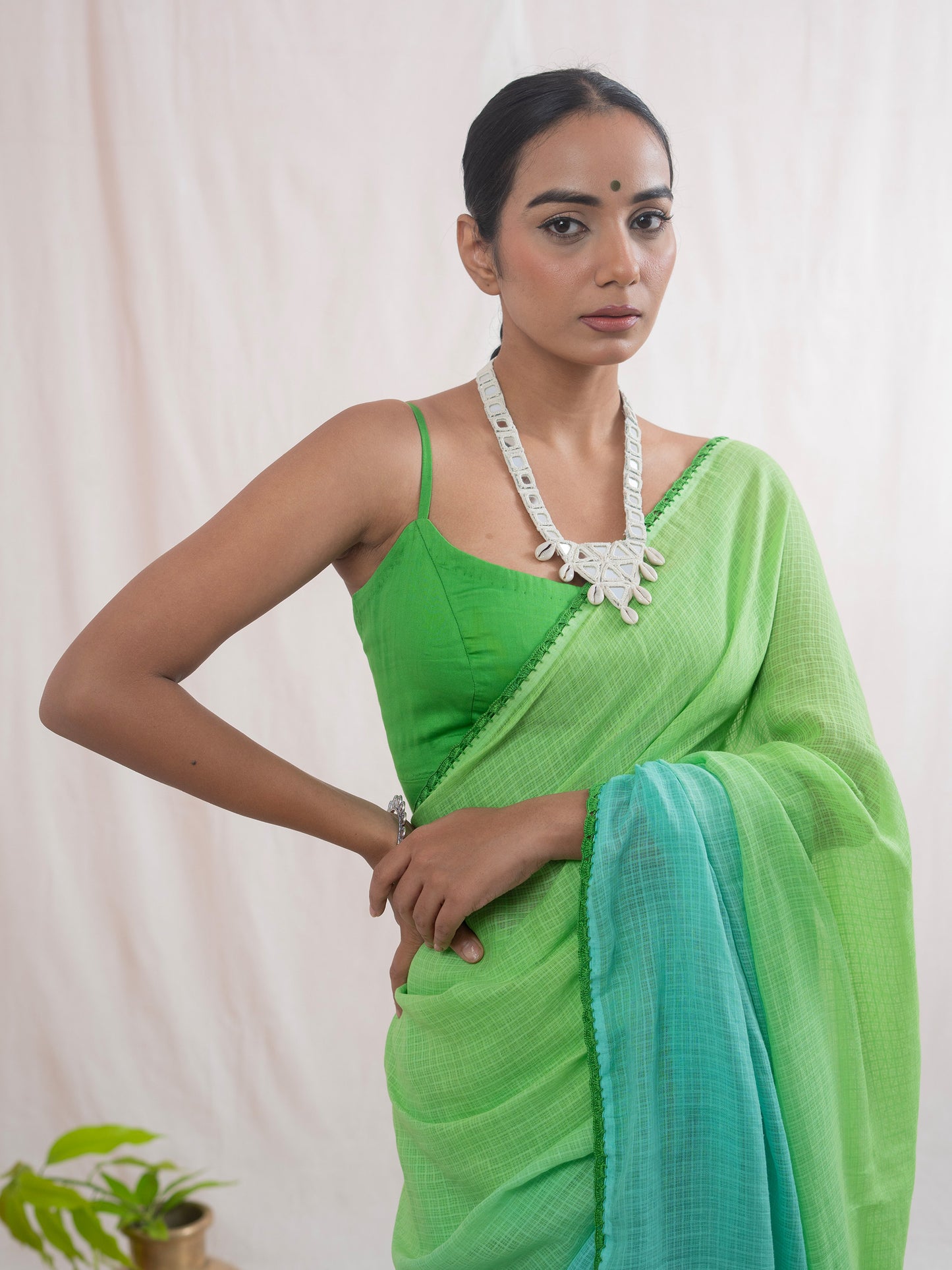 Green Malika Kota Cotton Saree