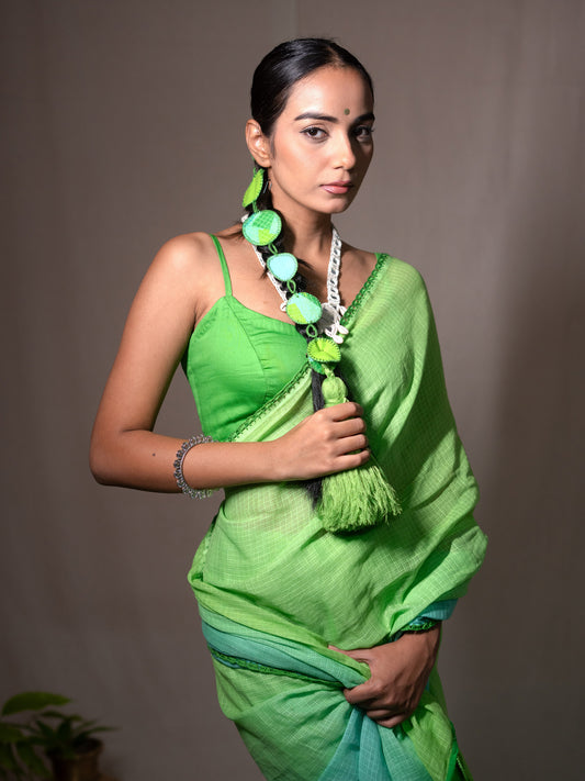 Green Malika Kota Cotton Saree