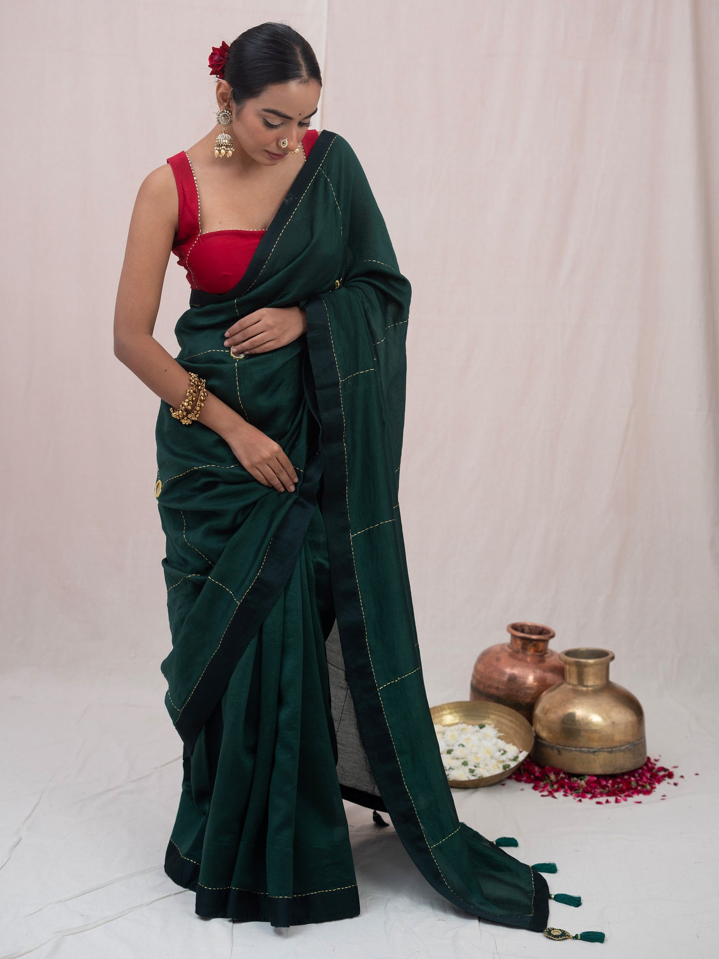 Green Mastani Chanderi Silk Saree