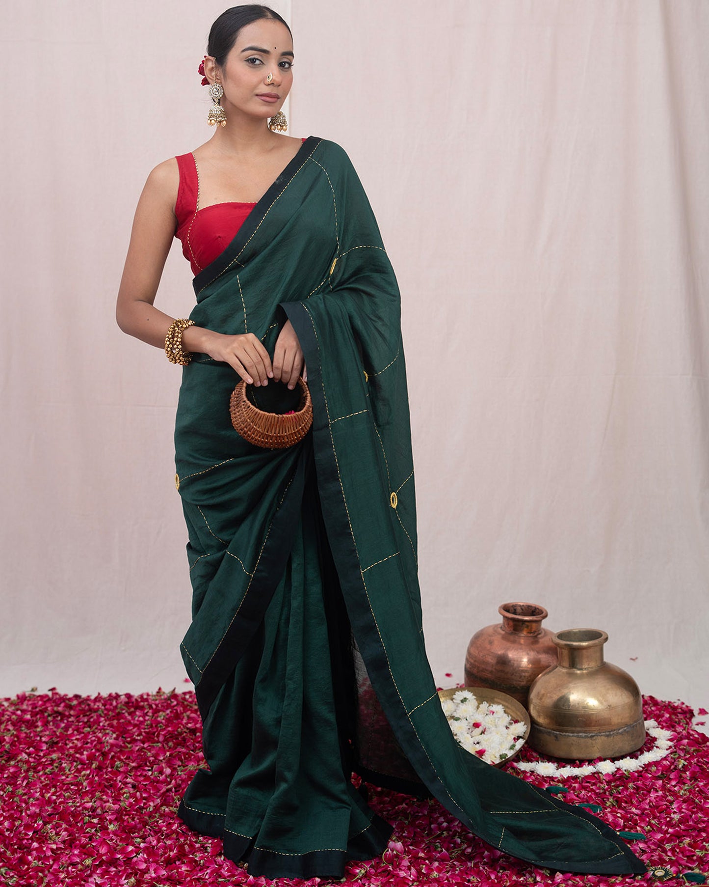 Green Mastani Chanderi Silk Saree