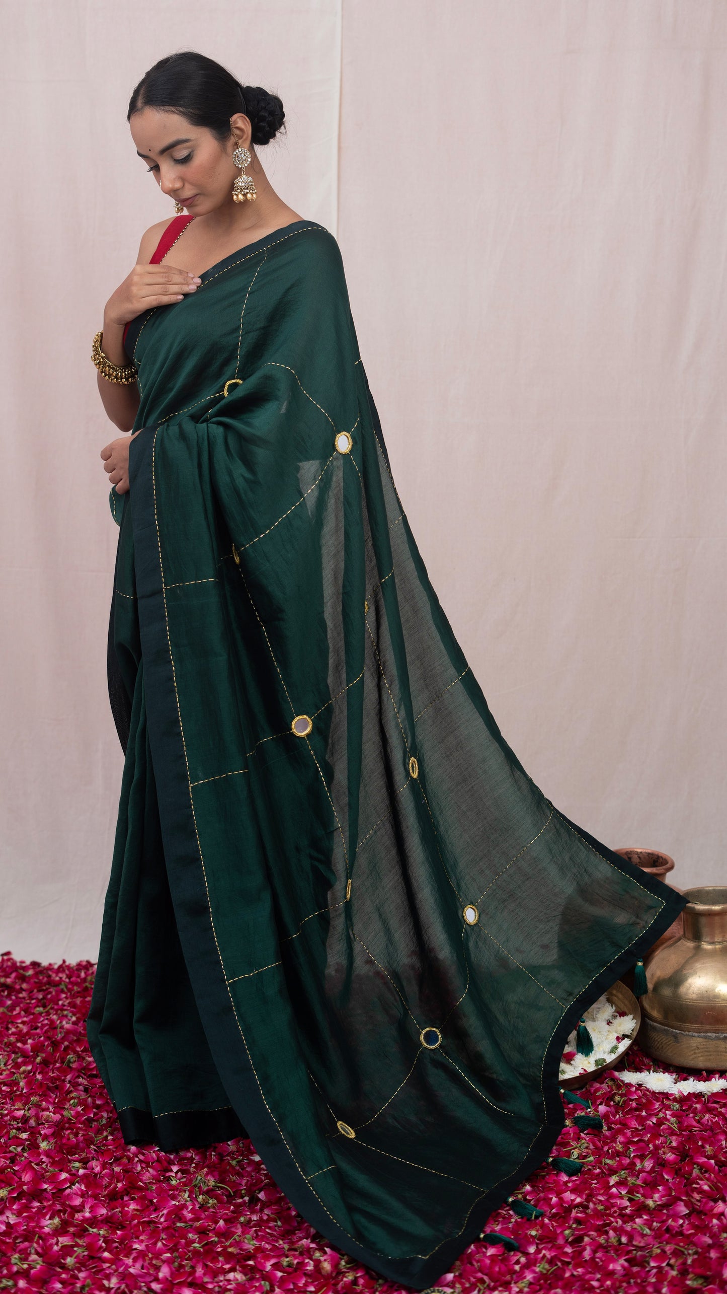 Green Mastani Chanderi Silk Saree