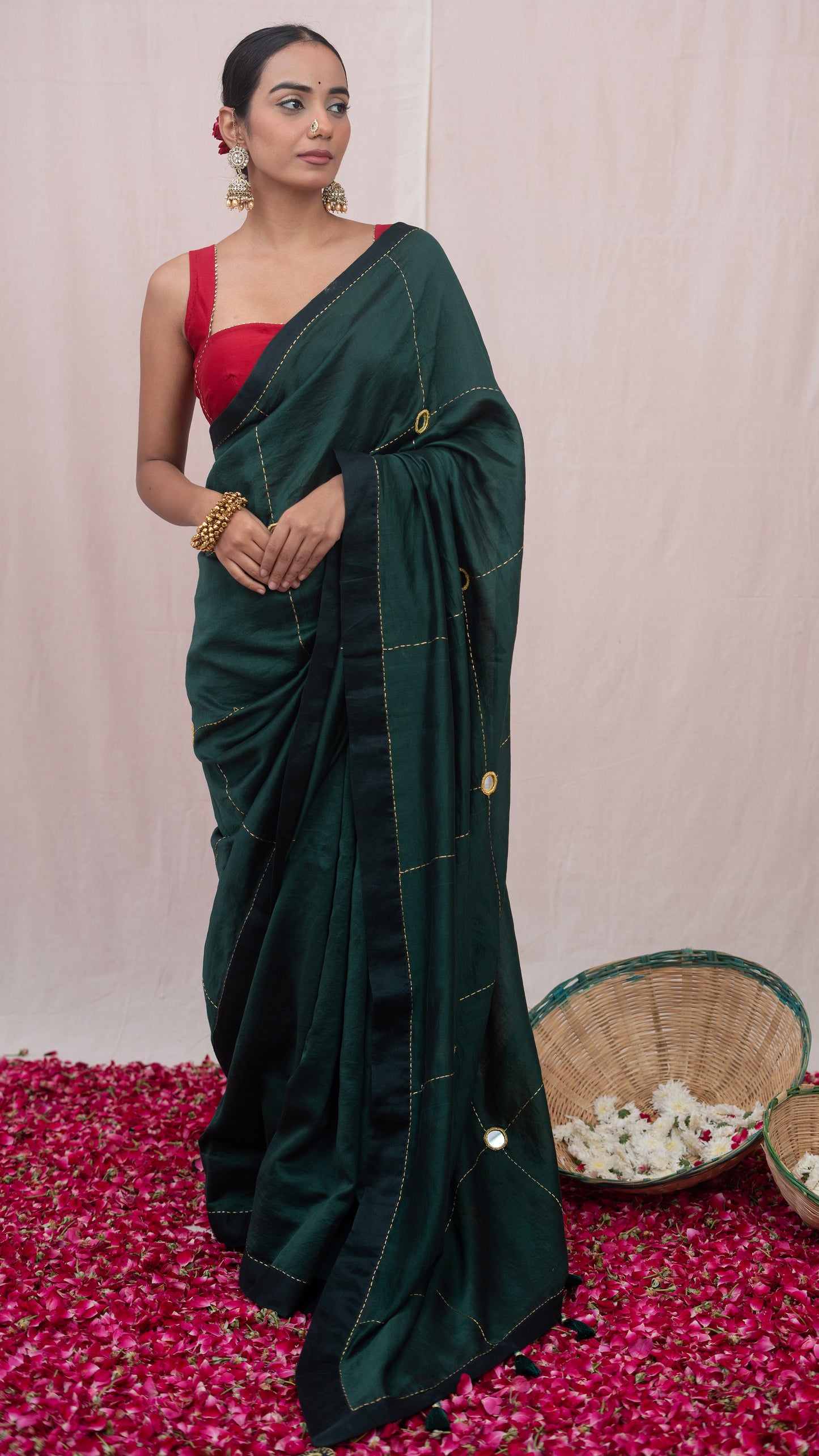 Green Mastani Chanderi Silk Saree