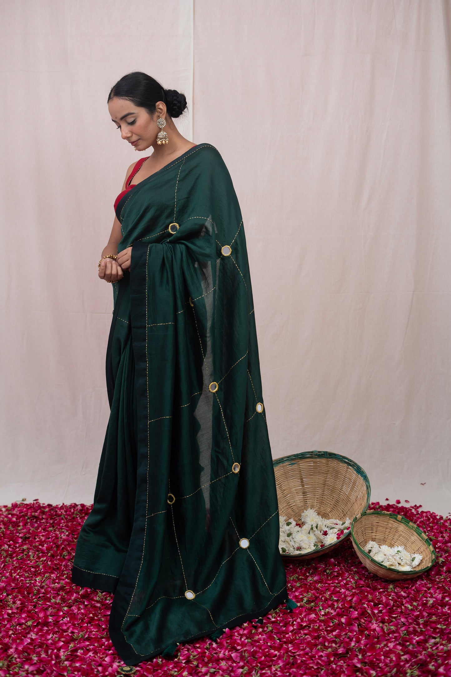 Green Mastani Chanderi Silk Saree