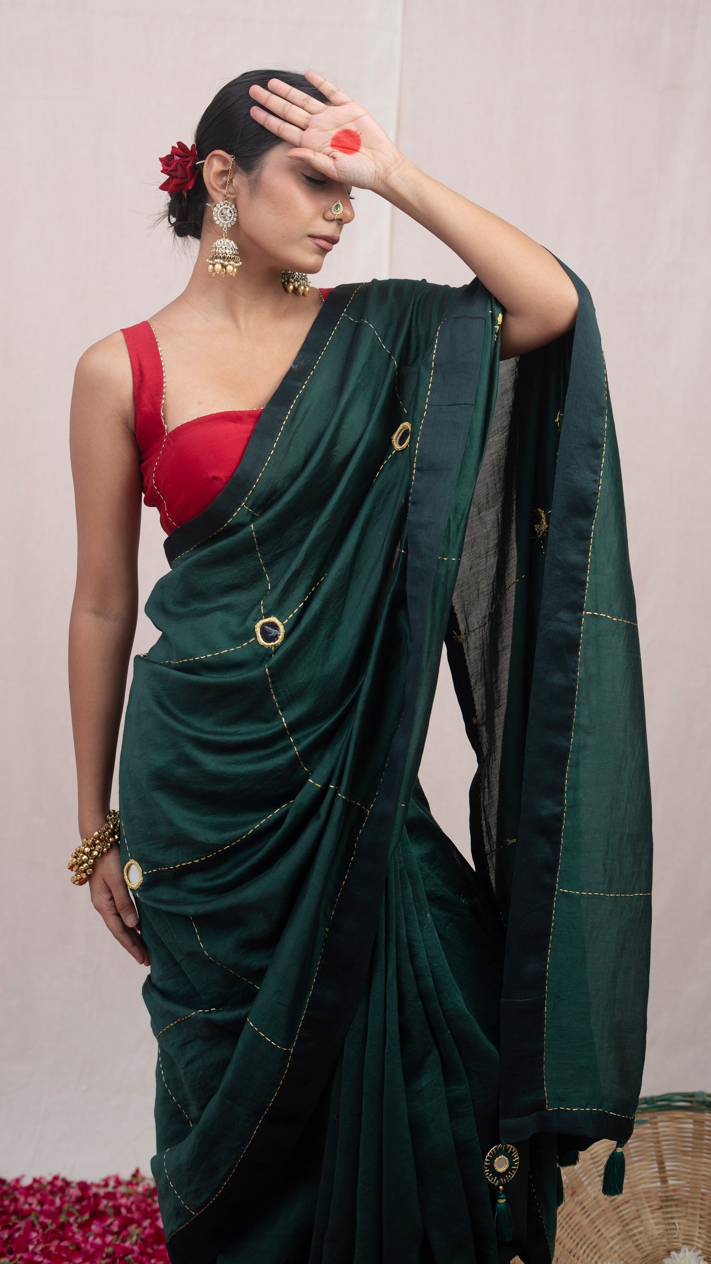 Green Mastani Chanderi Silk Saree