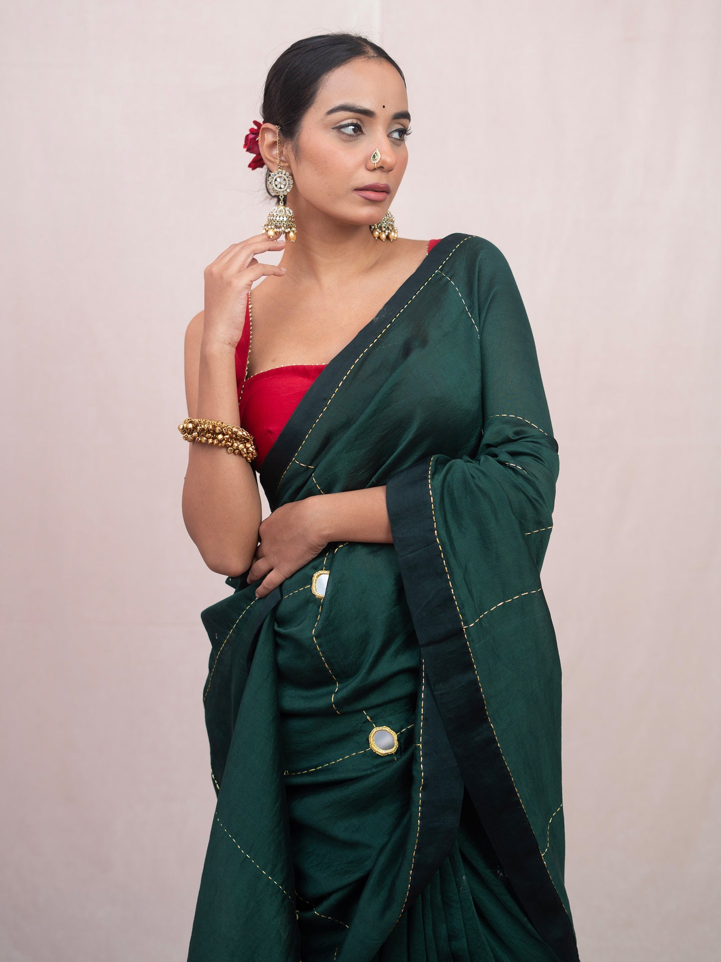 Green Mastani Chanderi Silk Saree