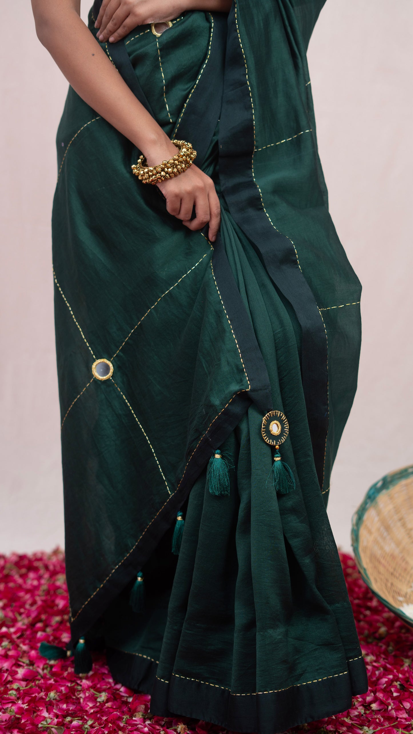 Green Mastani Chanderi Silk Saree