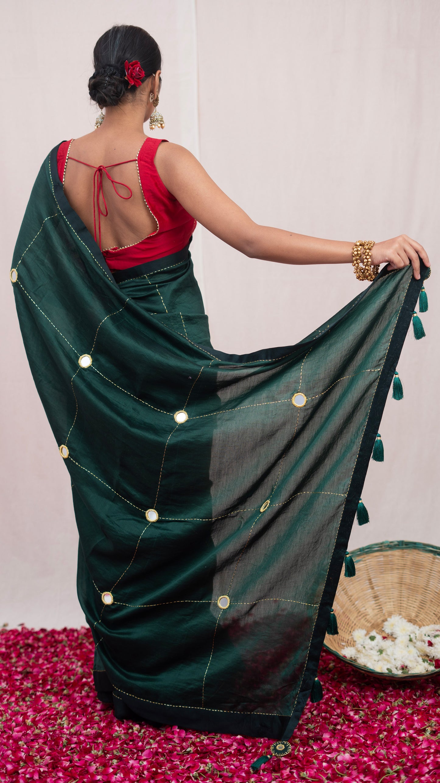 Green Mastani Chanderi Silk Saree