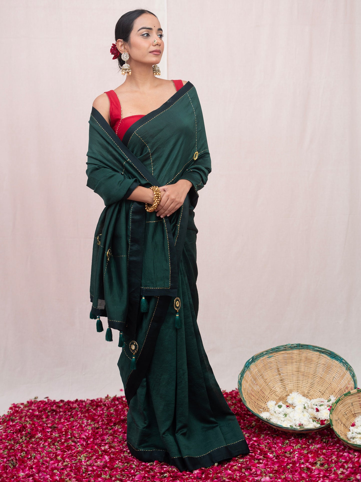 Green Mastani Chanderi Silk Saree