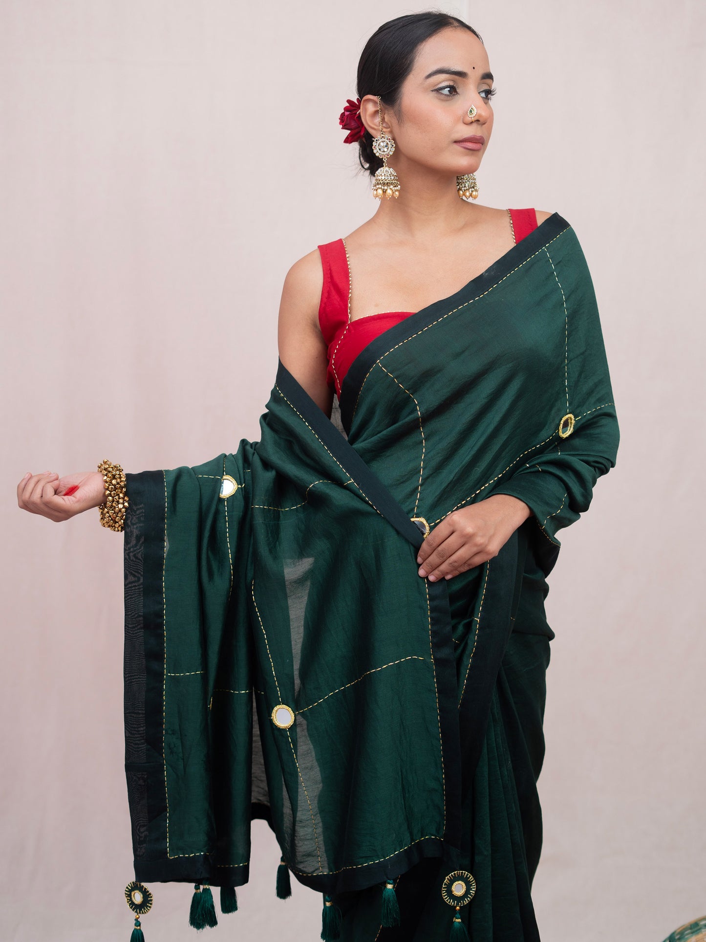 Green Mastani Chanderi Silk Saree