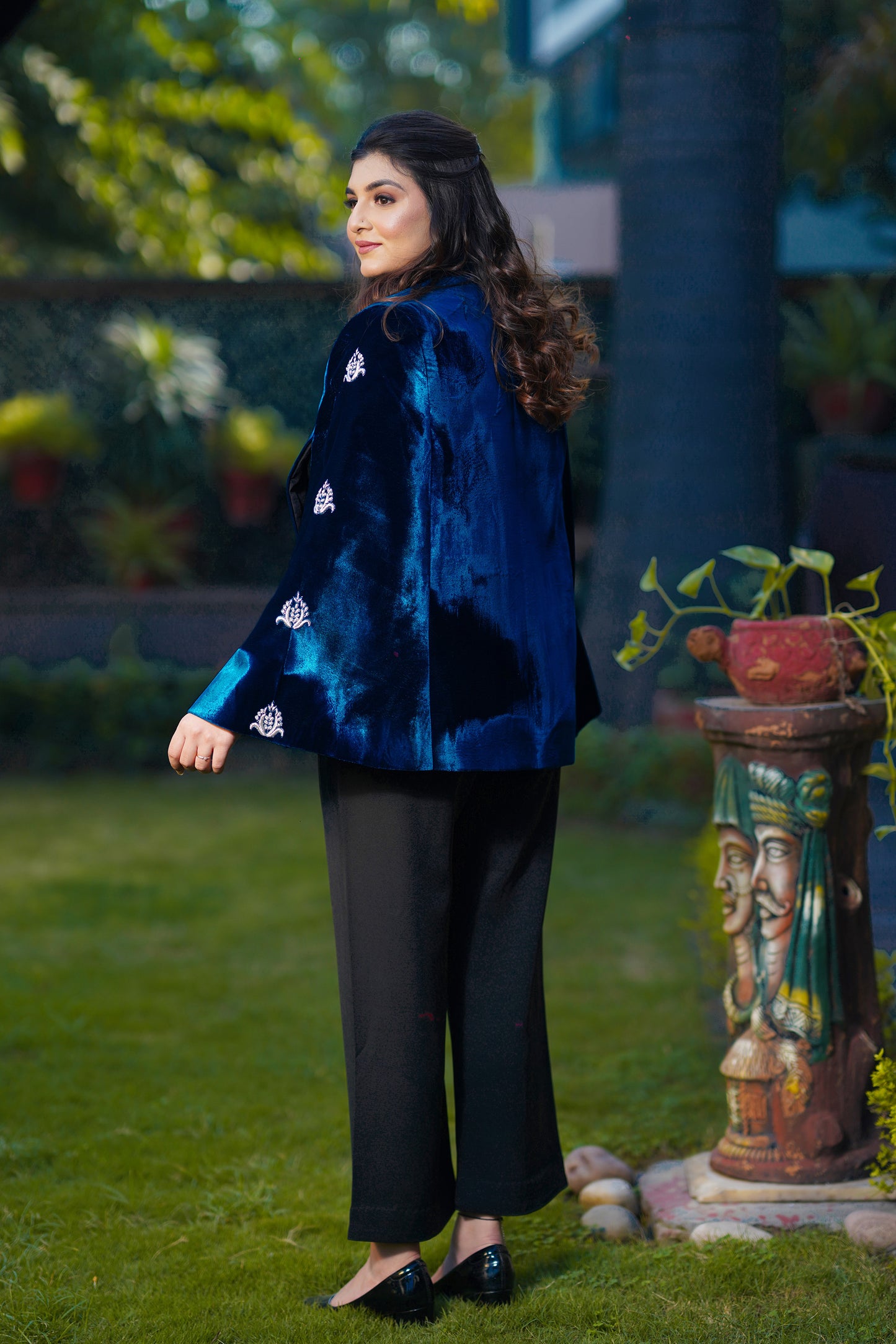 Blue Celestial Velvet Cape