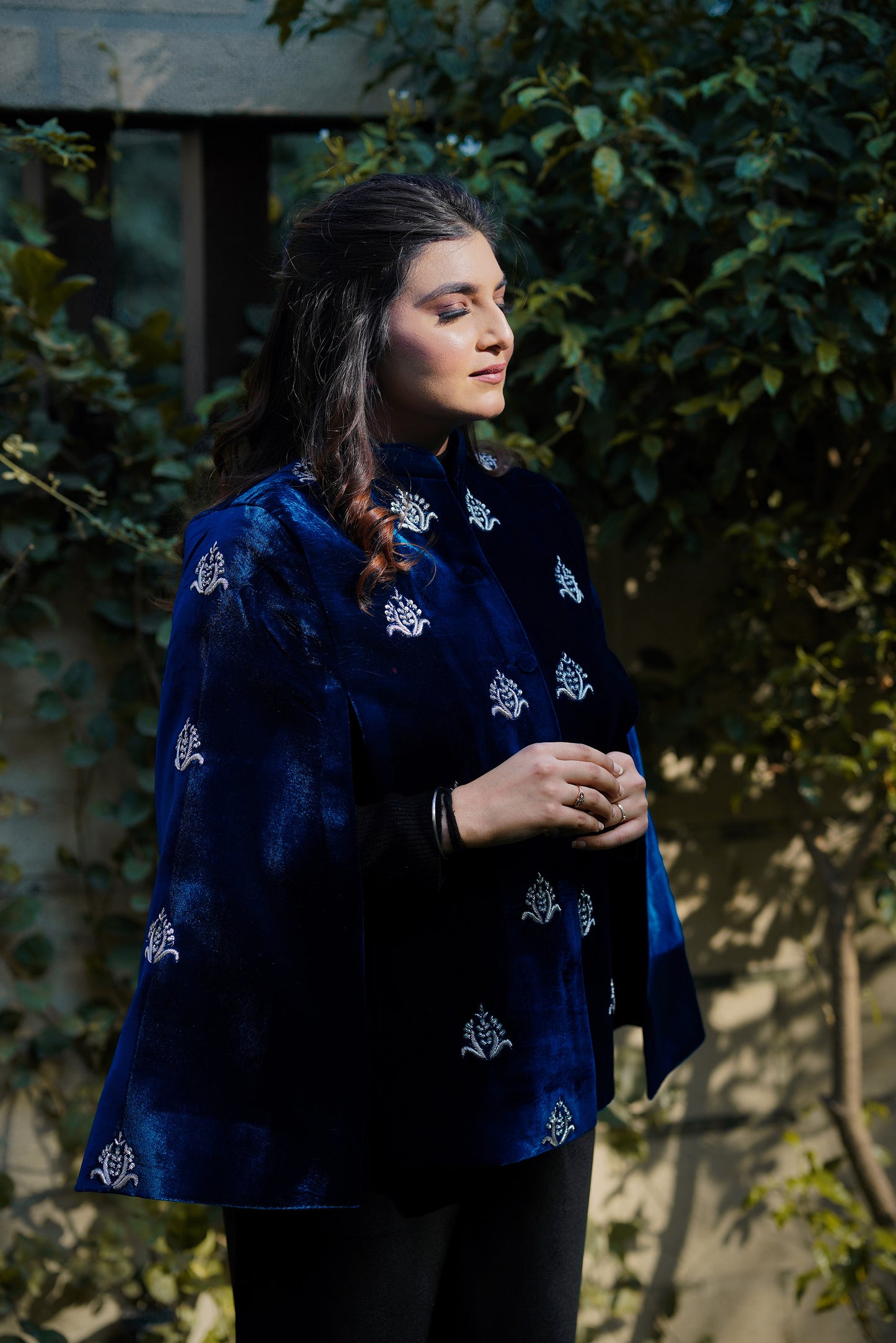 Blue Celestial Velvet Cape