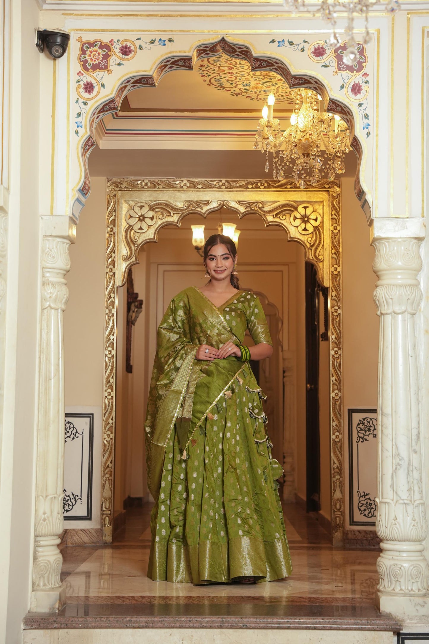 Green Banno Banarsi Lehenga Set