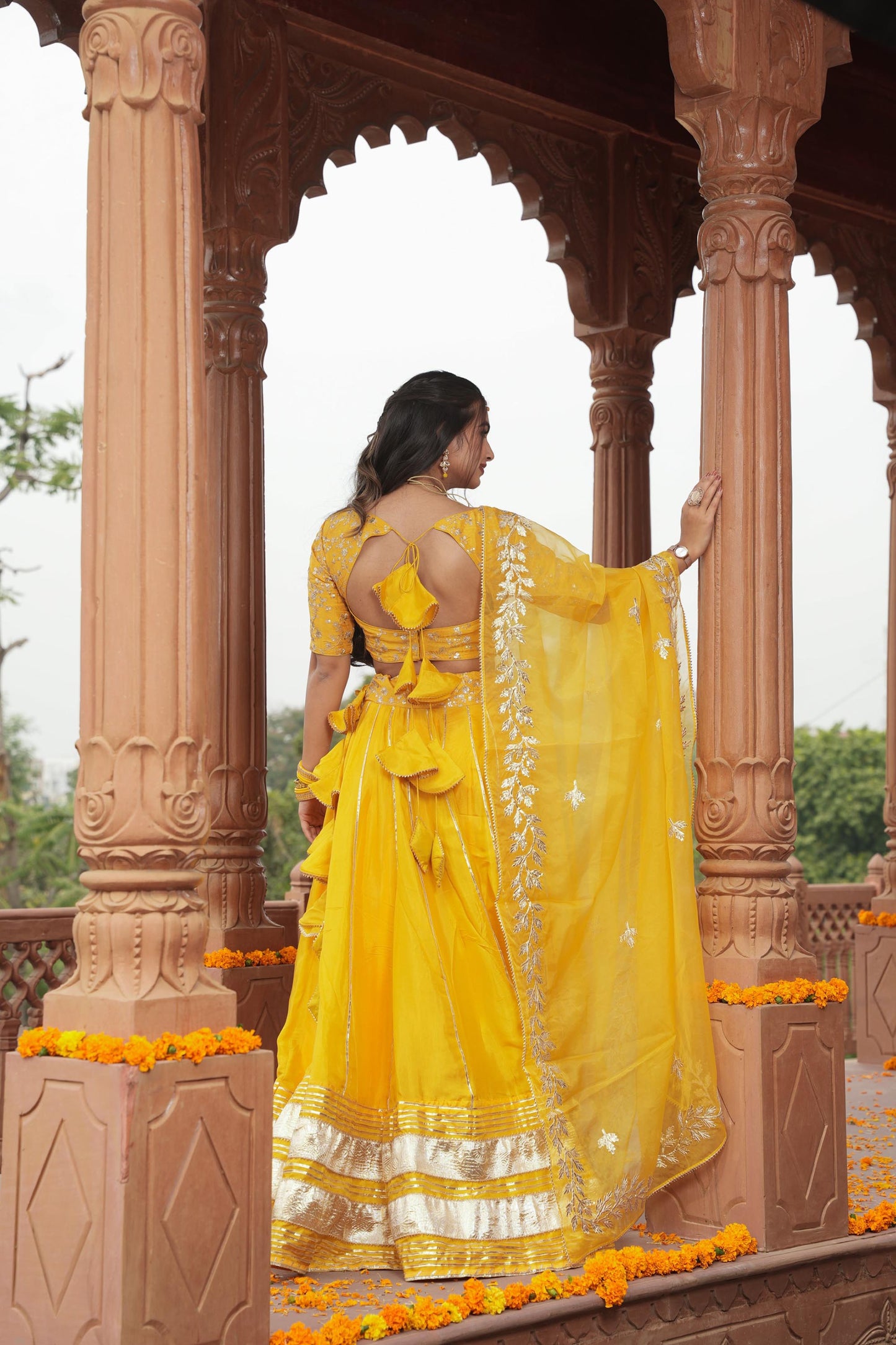 Yellow Shagun Haldi Silk Lehenga Set