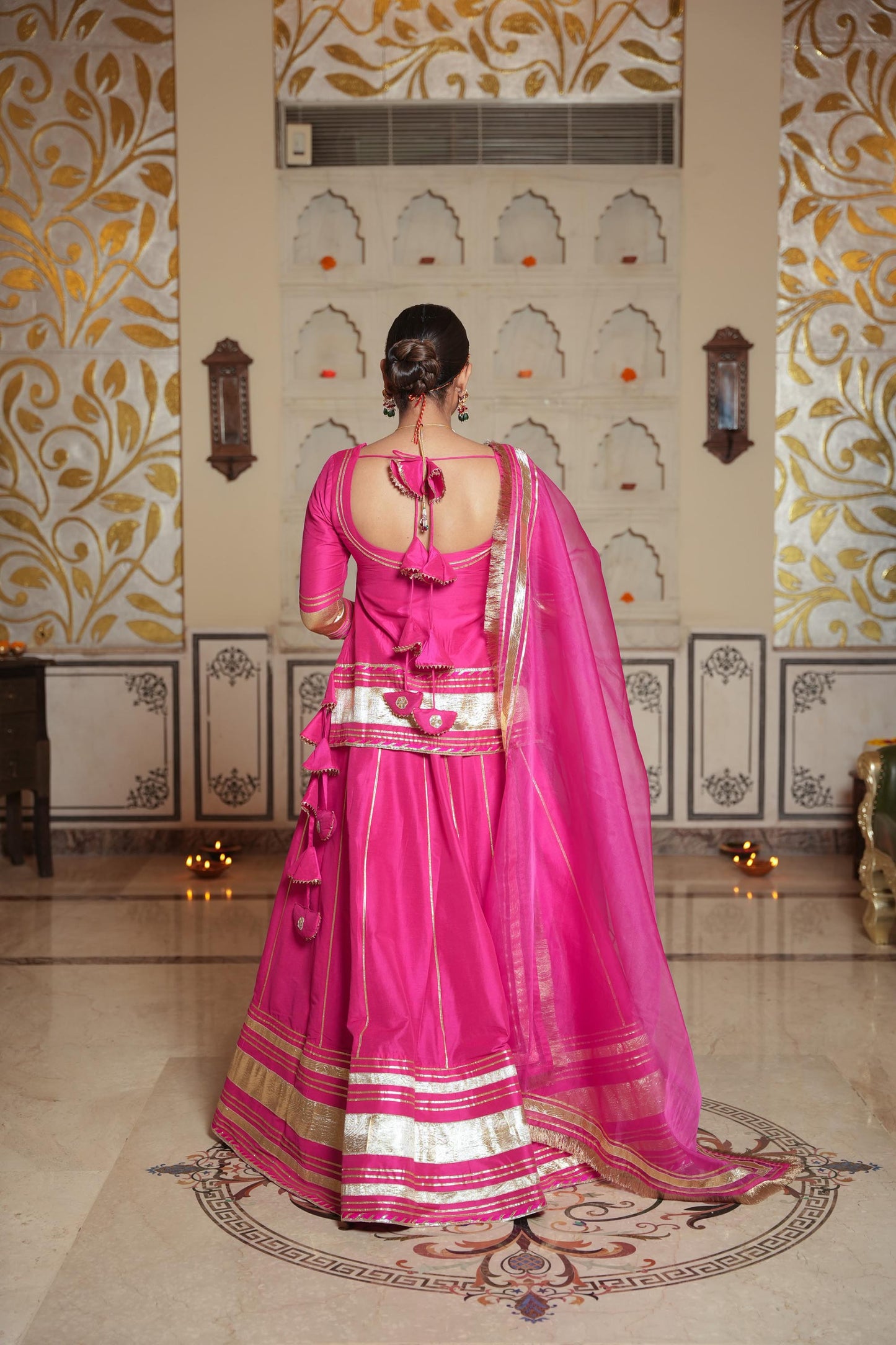 Dark pink Rasika Kurta Lehenga Set