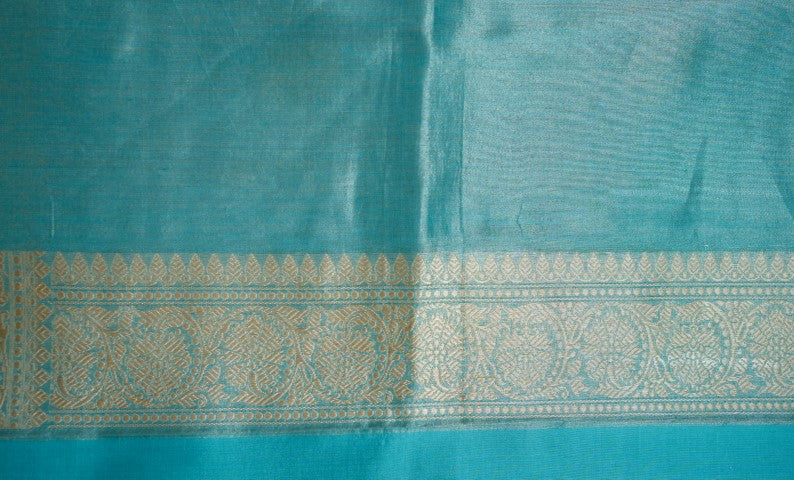 Sky Blue Katan Pure Silk Saree - Panaya