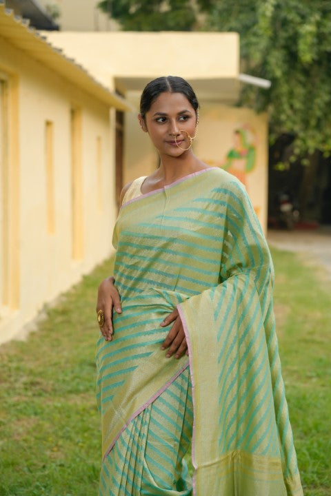 Mint Katan Pure Silk Saree - Panaya