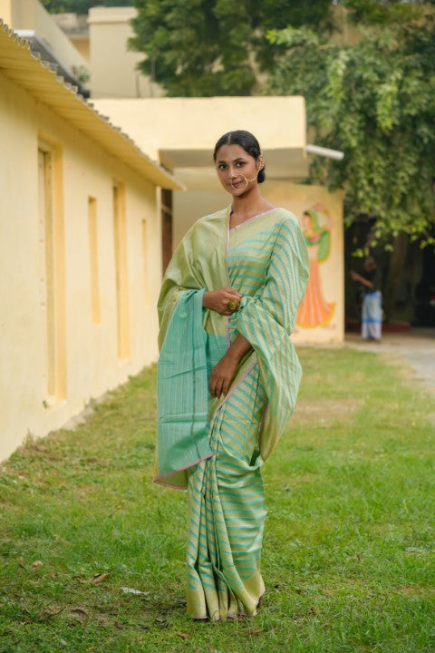 Mint Katan Pure Silk Saree - Panaya