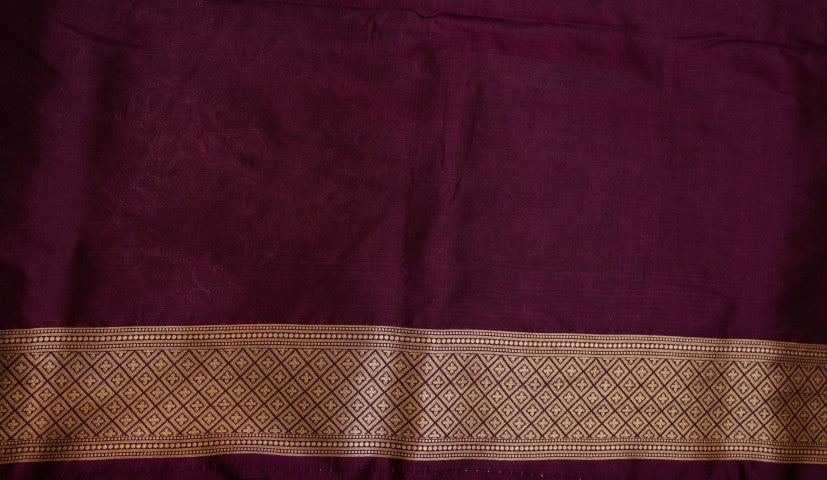 Magenta Katan Pure Silk Brocade Saree