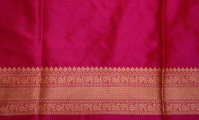 Rani Pink Katan Pure Silk Saree - Panaya