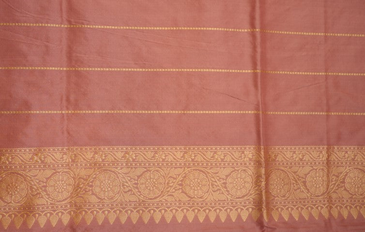 Mauve Pink Katan Pure Silk Saree