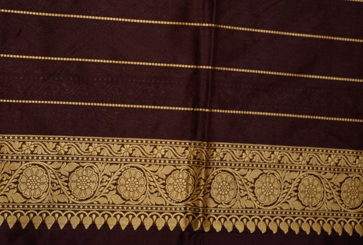 Chocolate Katan Pure Silk Saree