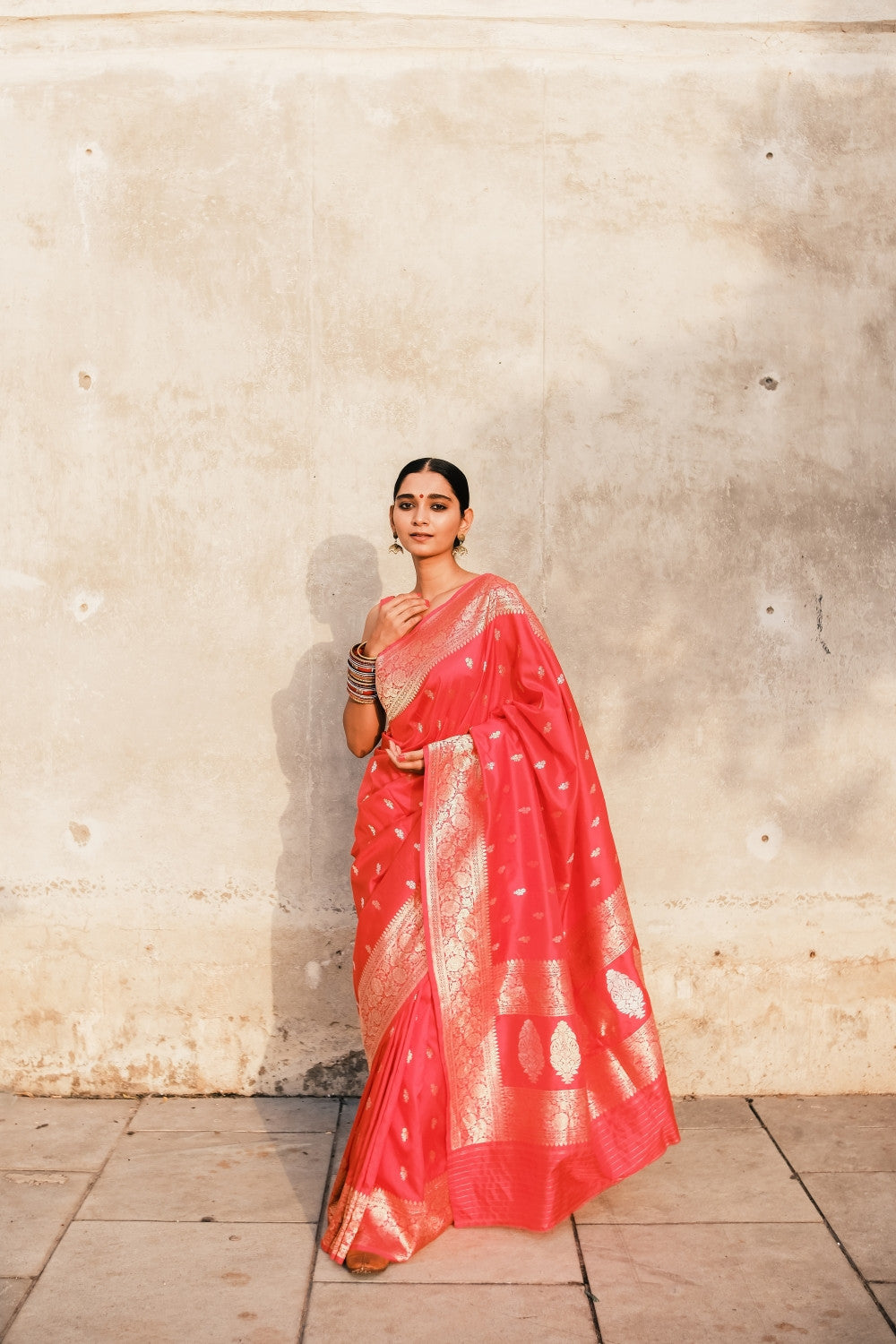 Handloom Red Pure Silk Banarasi Saree