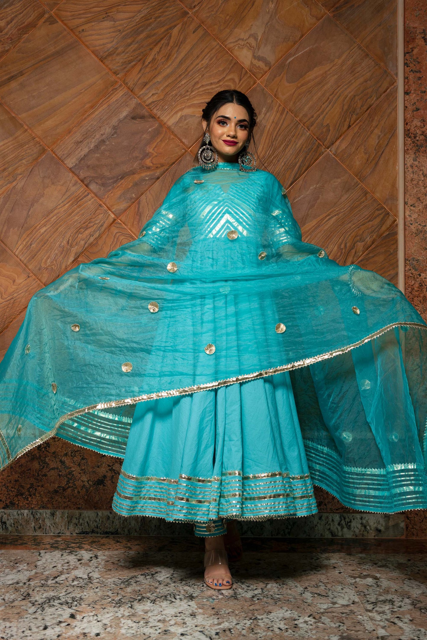 Ganguar Inayat Blue Anarkali