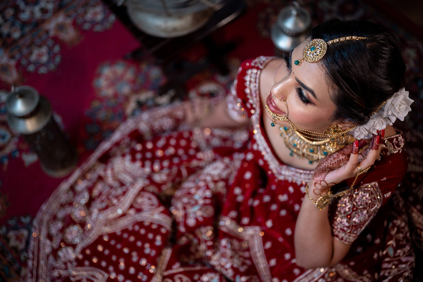 Maroon Velvet marwari Zardosi lehenga