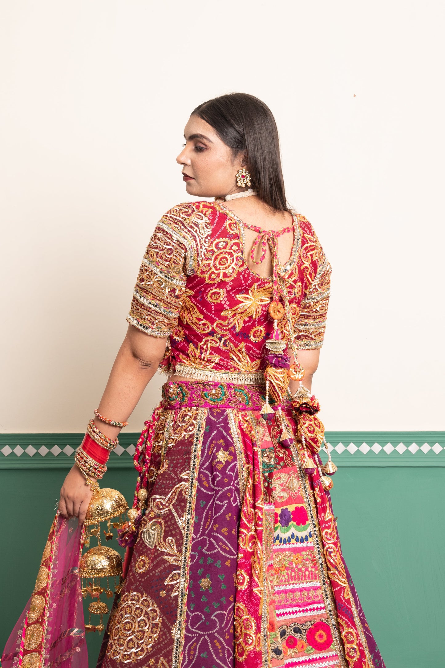 Regal Orchid Bandhani Lehenga Set