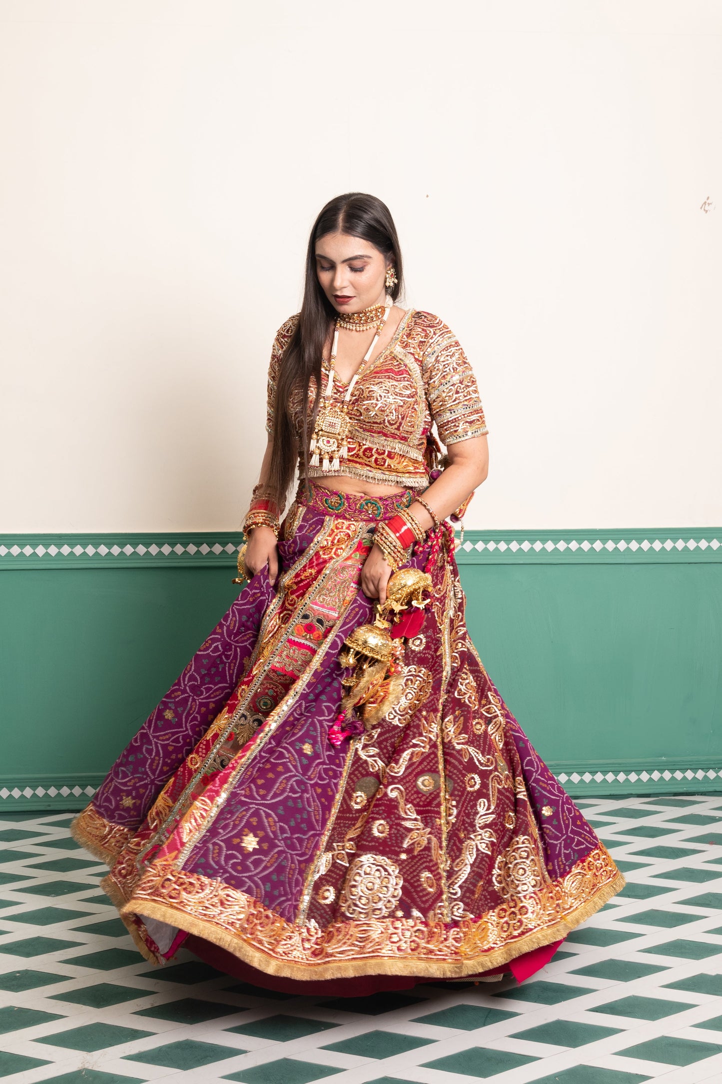 Regal Orchid Bandhani Lehenga Set