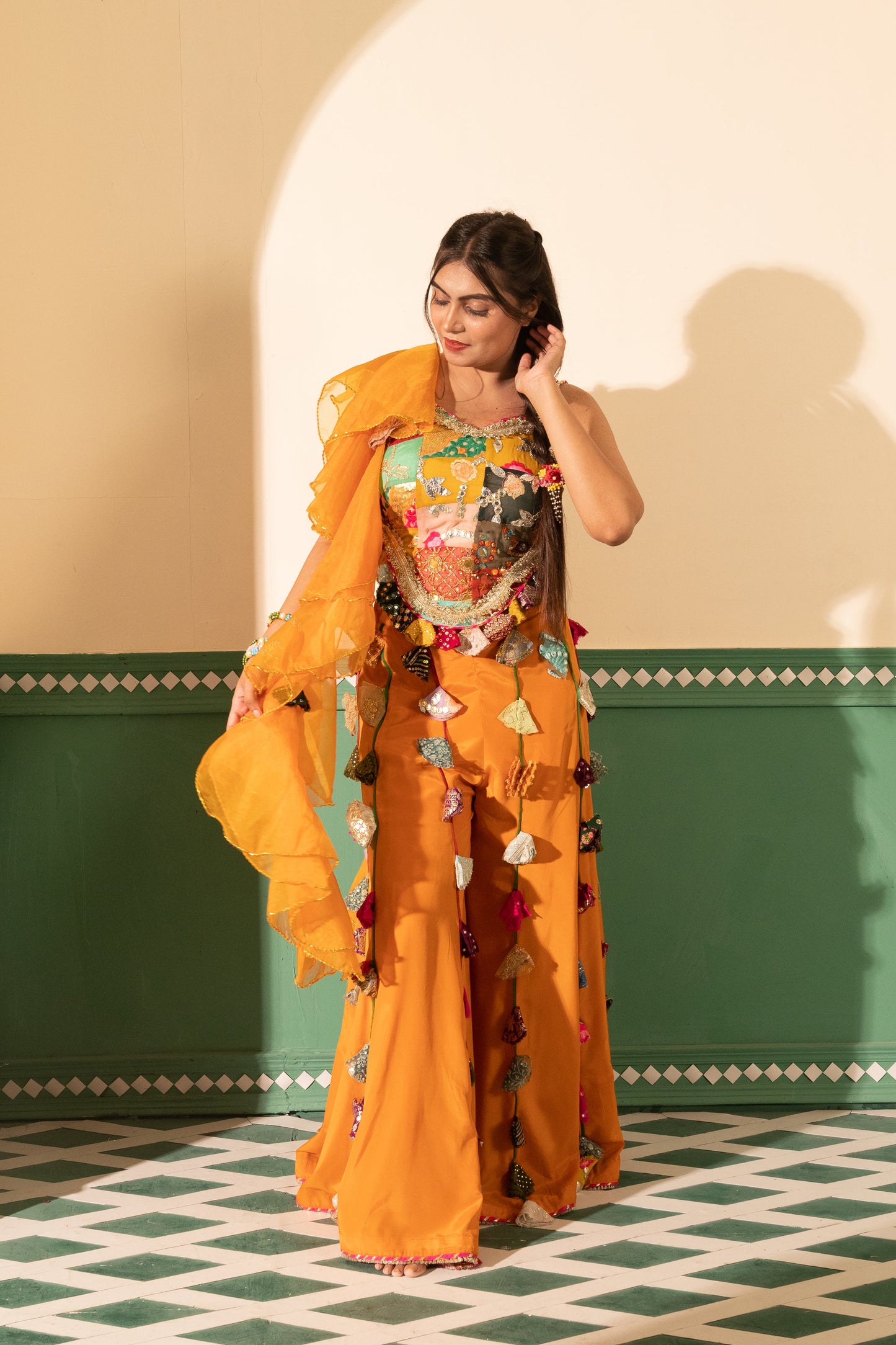 Rajkumari's Golden Medallion Co-ord Set