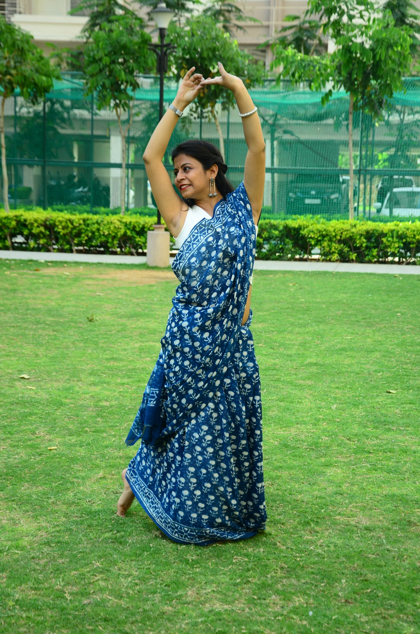 Infinite Love - Indigo Collection - Blue Cotton Mulmul Saree