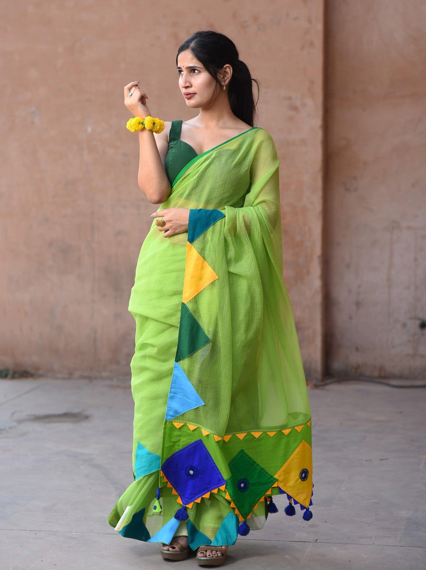 अंगूरी Kotta cotton Green Saree